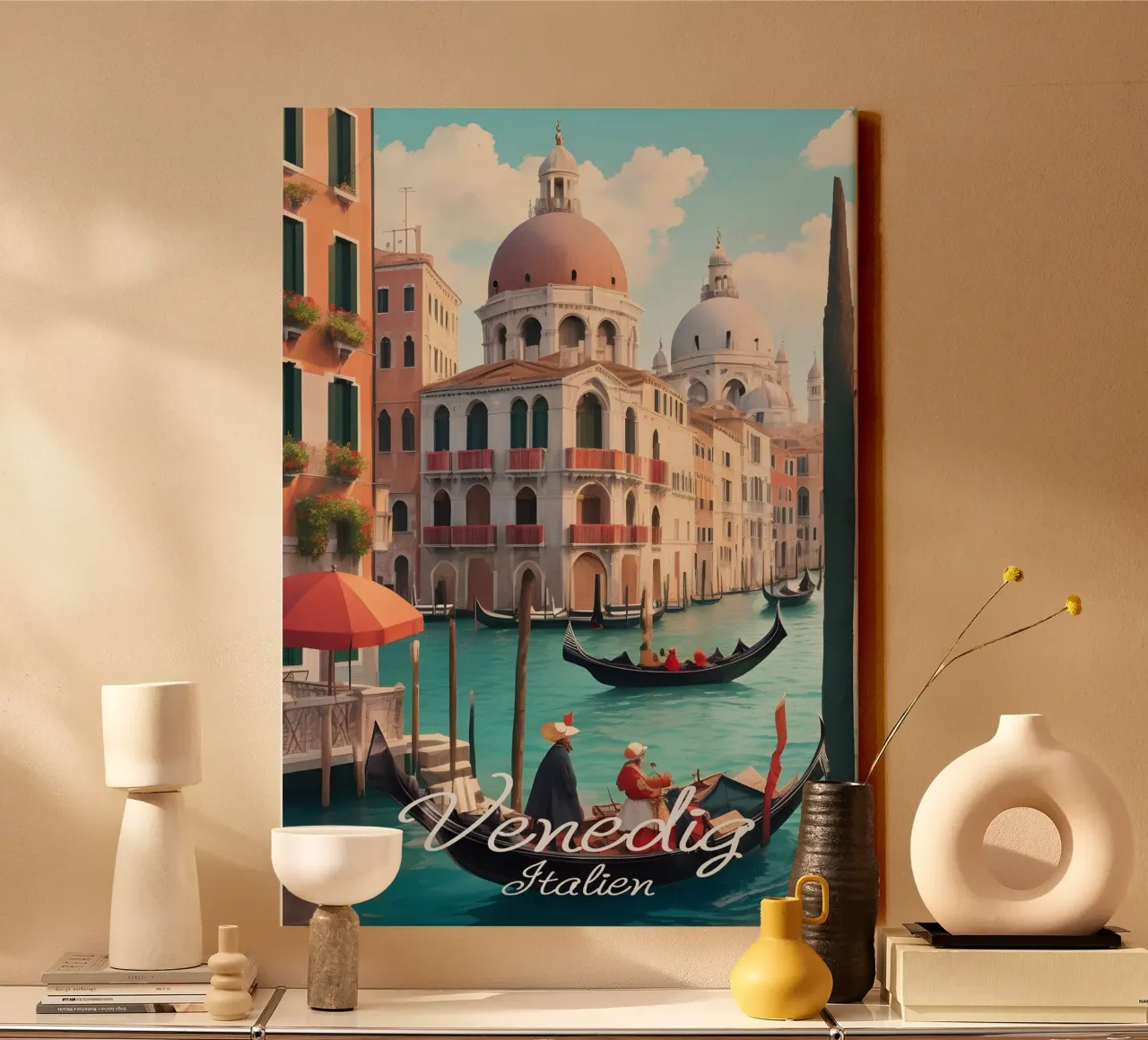 Canali di Venezia tela con Cornice a cassetta da Charnwood Prints