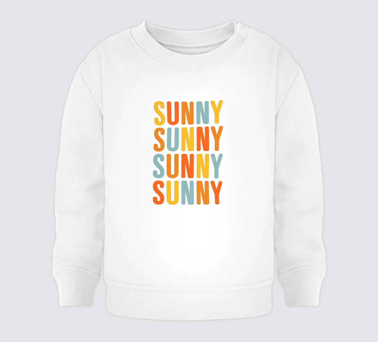 Typographic Sunny Repeat • Yellow Blue Orange baby sweatshirt by Dominique Vari Words