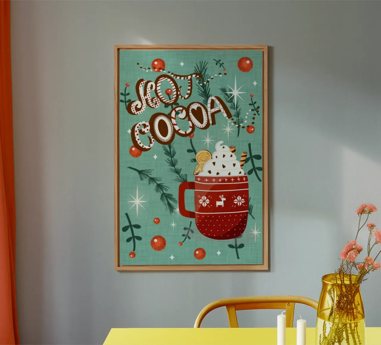 Cacao caldo azzurro con biscotto di pan di zenzero alluminio dibond da susanacosta