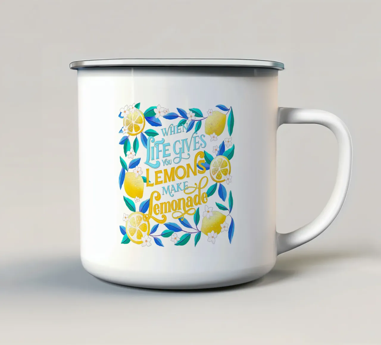 When Life Gives You Lemons ... Zitat. Typo-Poster. Lettering tazza in smalto da CalliLetters