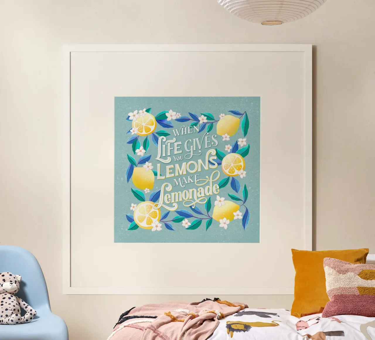 When Life Gives You Lemons ... Zitat. Typo-Poster. Lettering poster con telaio in legno da CalliLetters