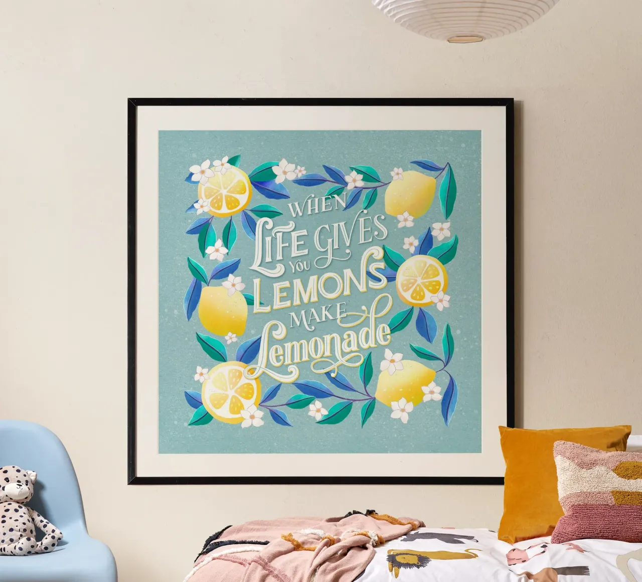 When Life Gives You Lemons ... Zitat. Typo-Poster. Lettering poster con telaio in legno da CalliLetters