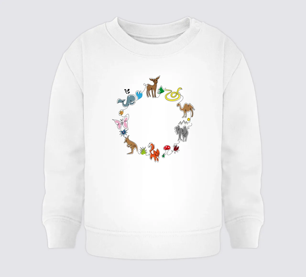 Animales Garabato en círculo sudadera de bebé de DYDesign
