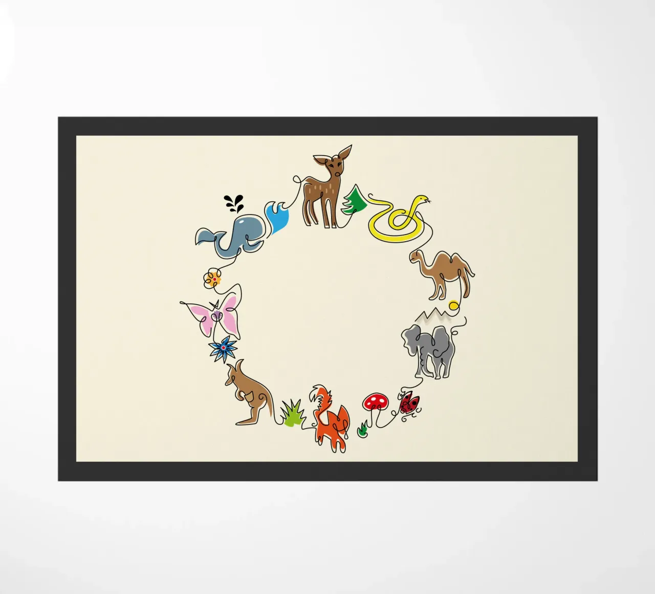 Animales Garabato en círculo felpudo de DYDesign