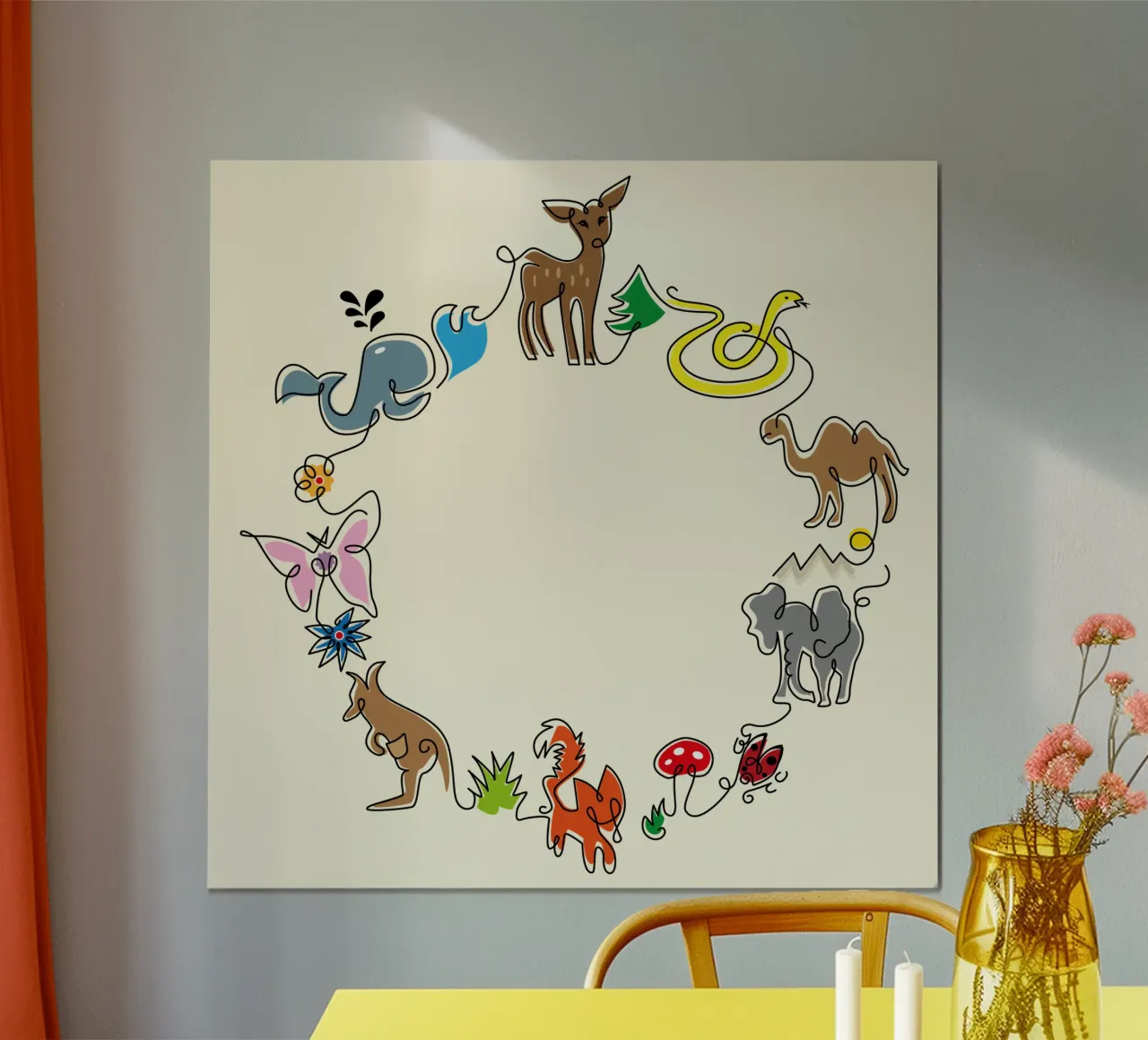 Animals Doodle in a circle poster by DYDesign