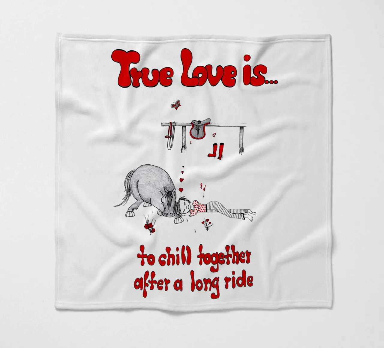 True Love is to chill together after a long ride coperta in pile da Pferdemädchen