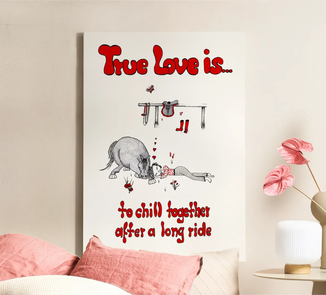 True Love is to chill together after a long ride tela con Cornice a cassetta da Pferdemädchen