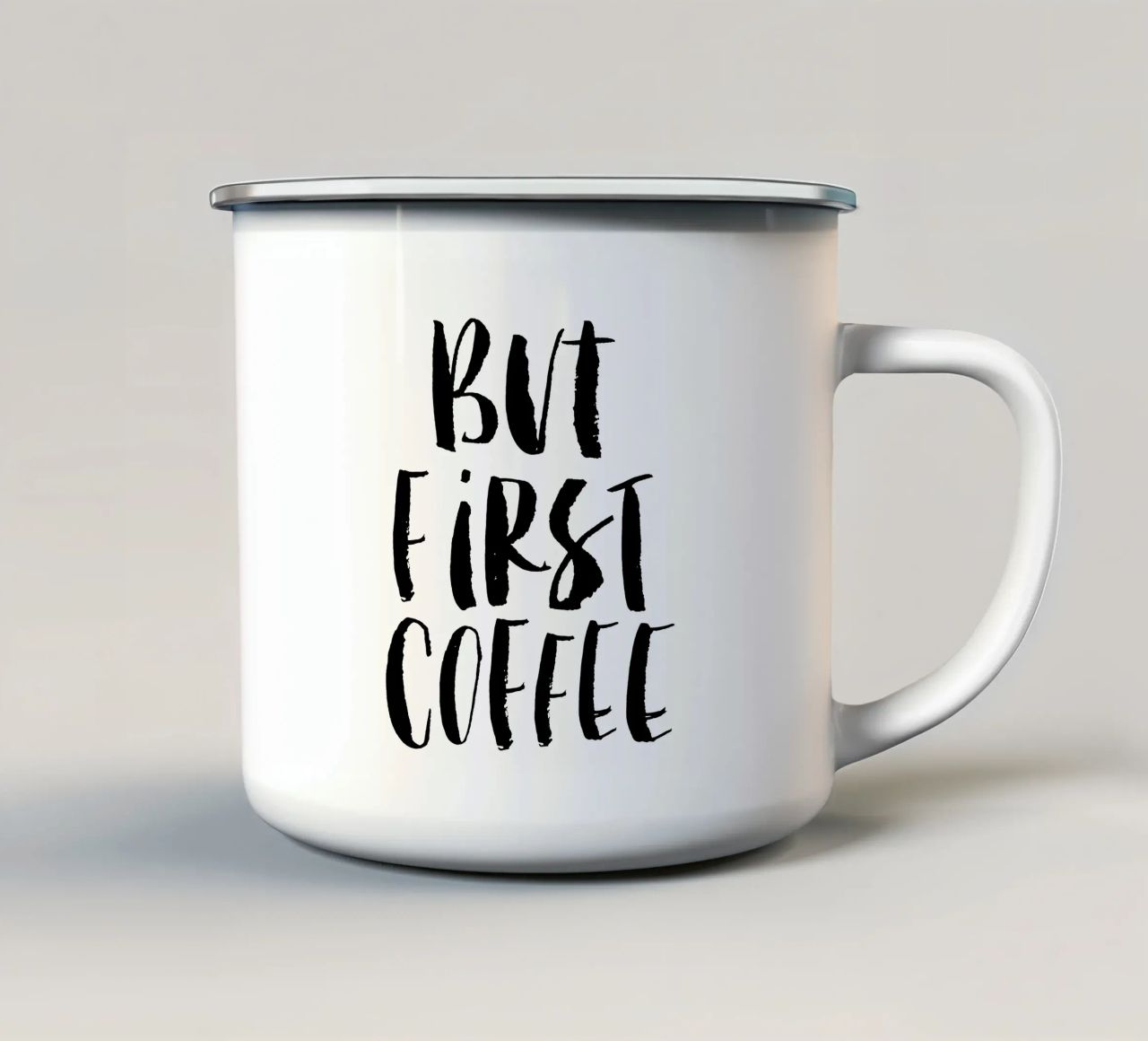 Ma prima il caffè tazza in smalto da THE MOTIVATED TYPE