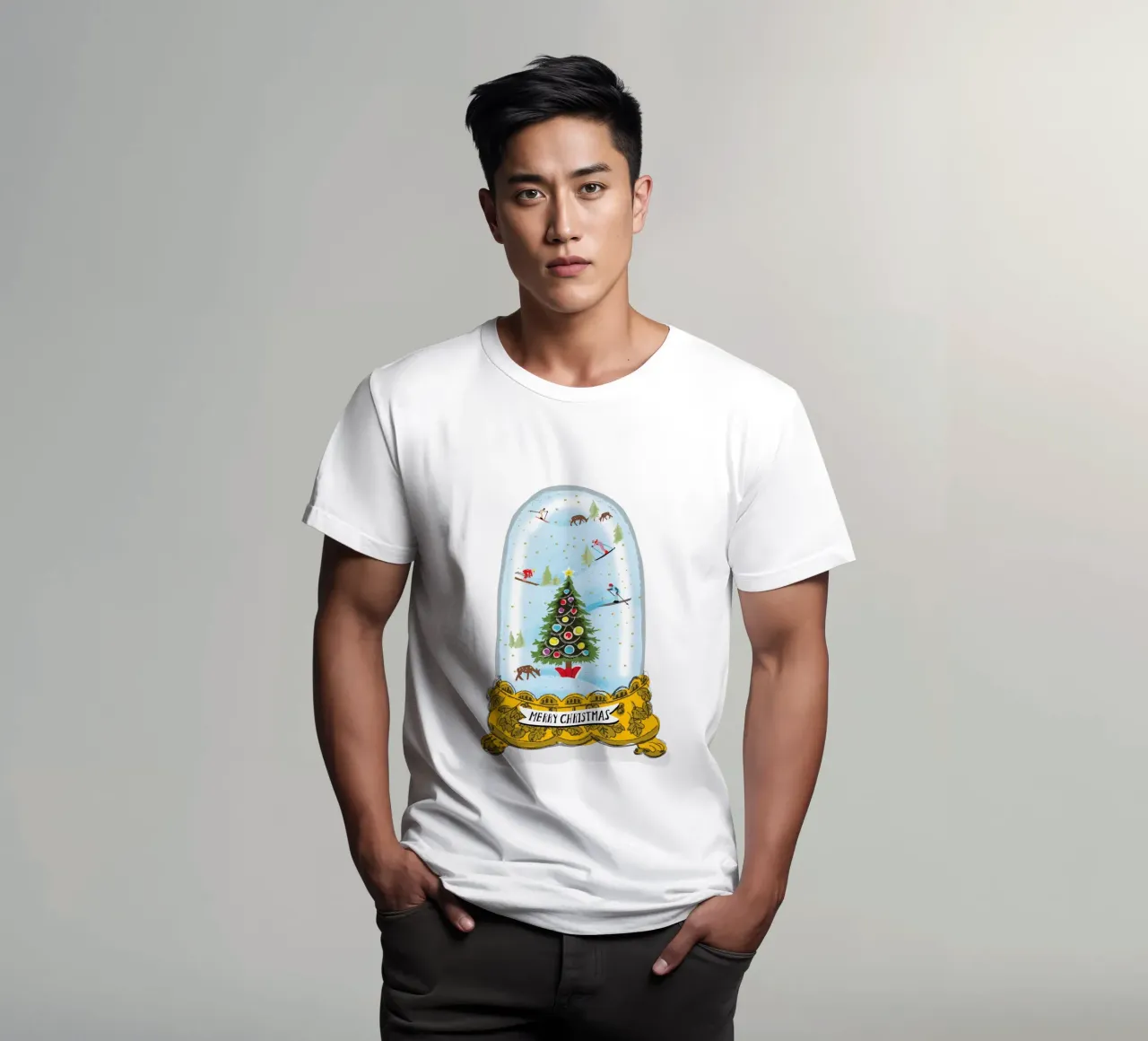 Globo di neve di Natale t-shirt da DYDesign