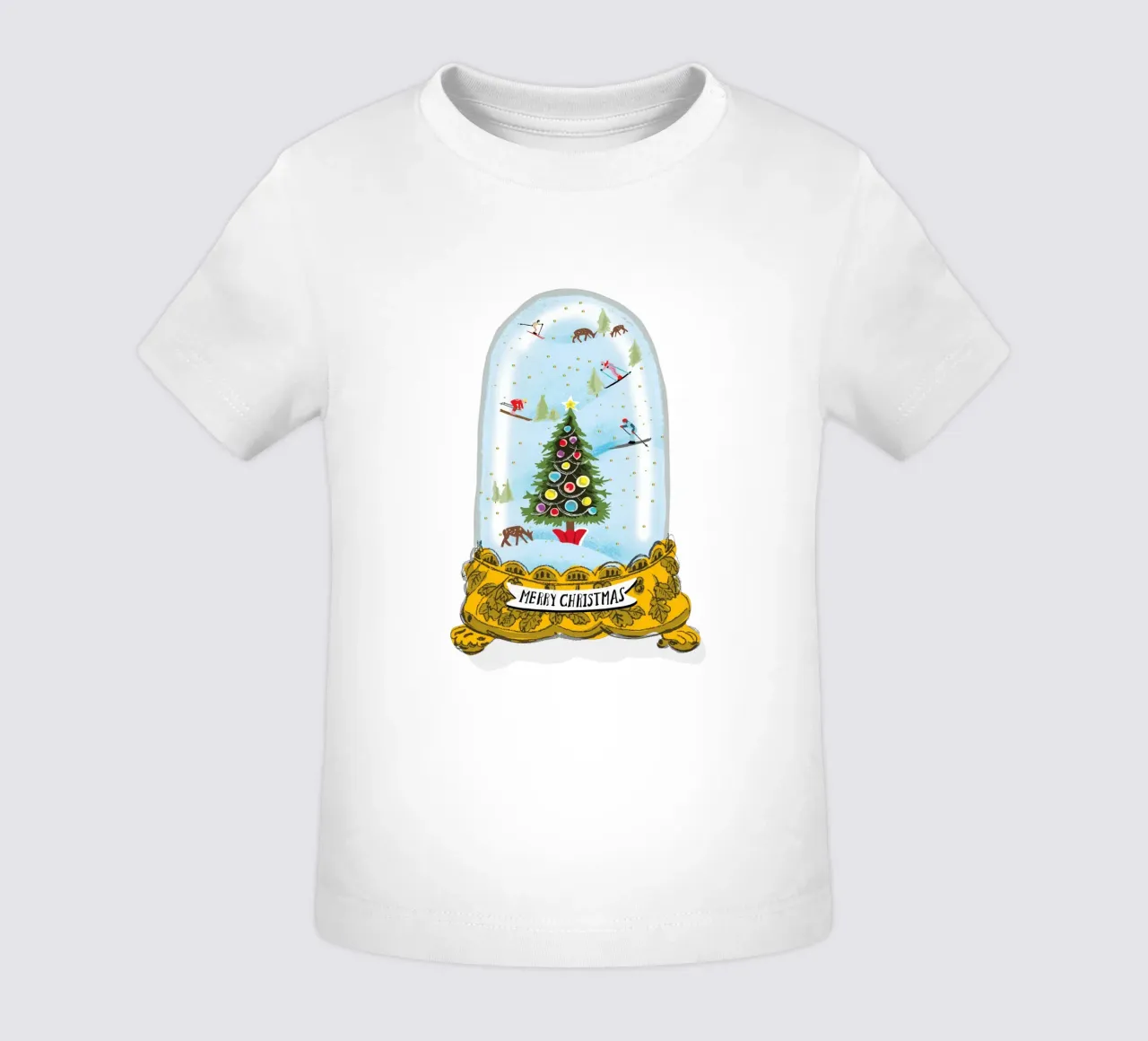 Globo di neve di Natale maglietta neonato da DYDesign