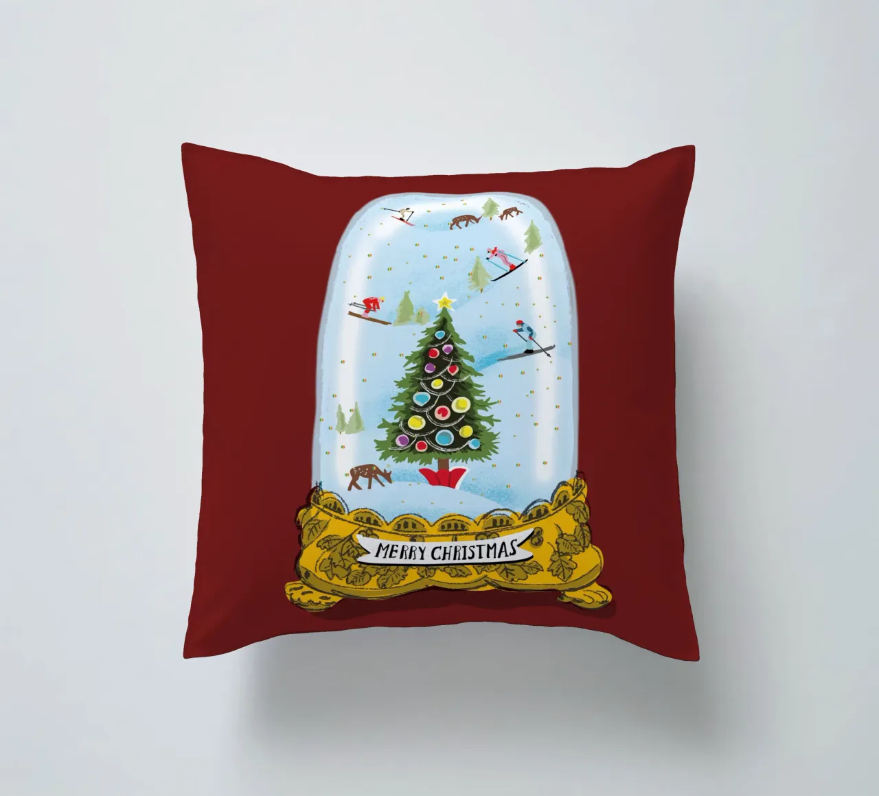 Globo di neve di Natale cuscino da DYDesign