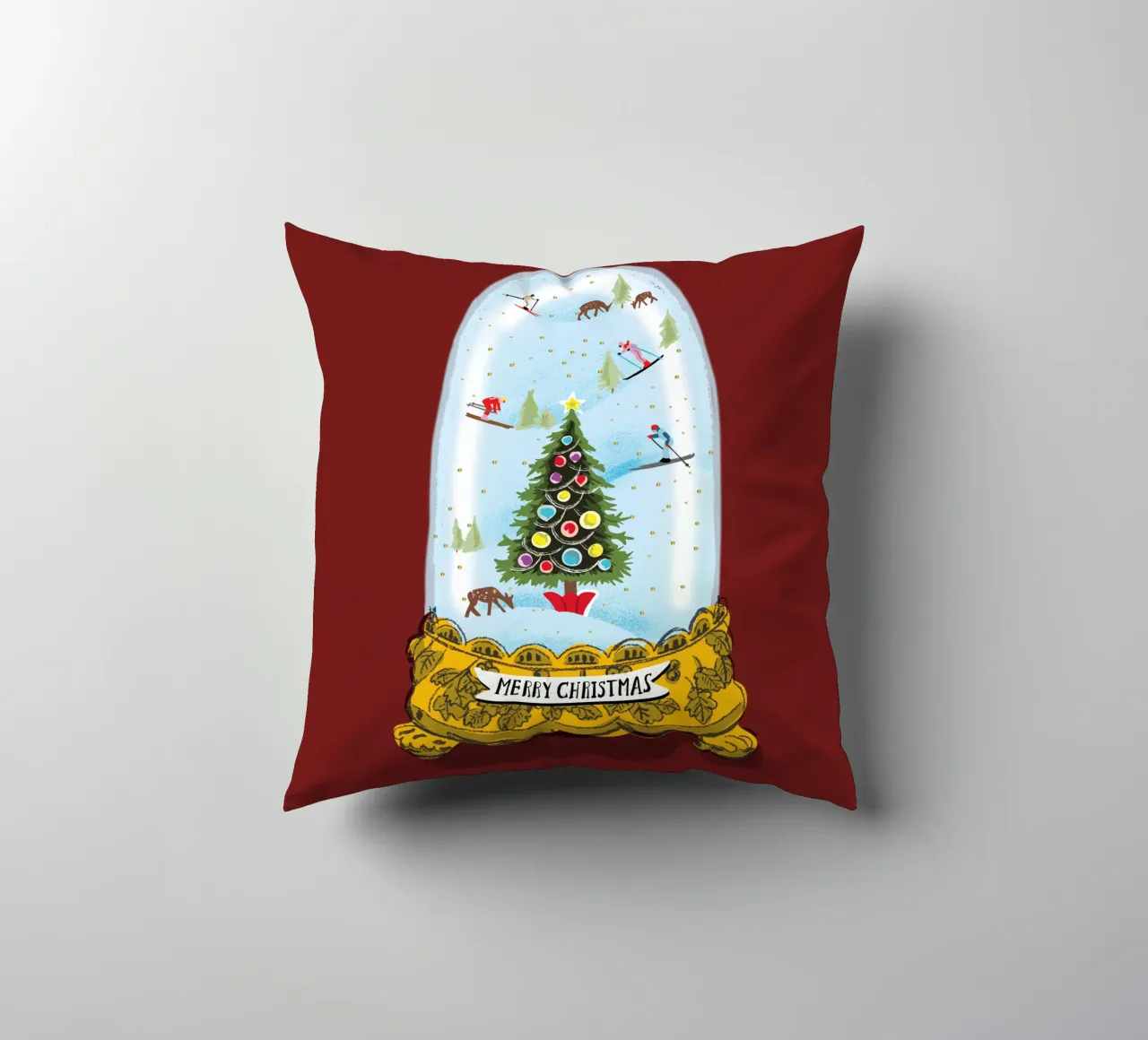 Globo di neve di Natale cuscino da DYDesign