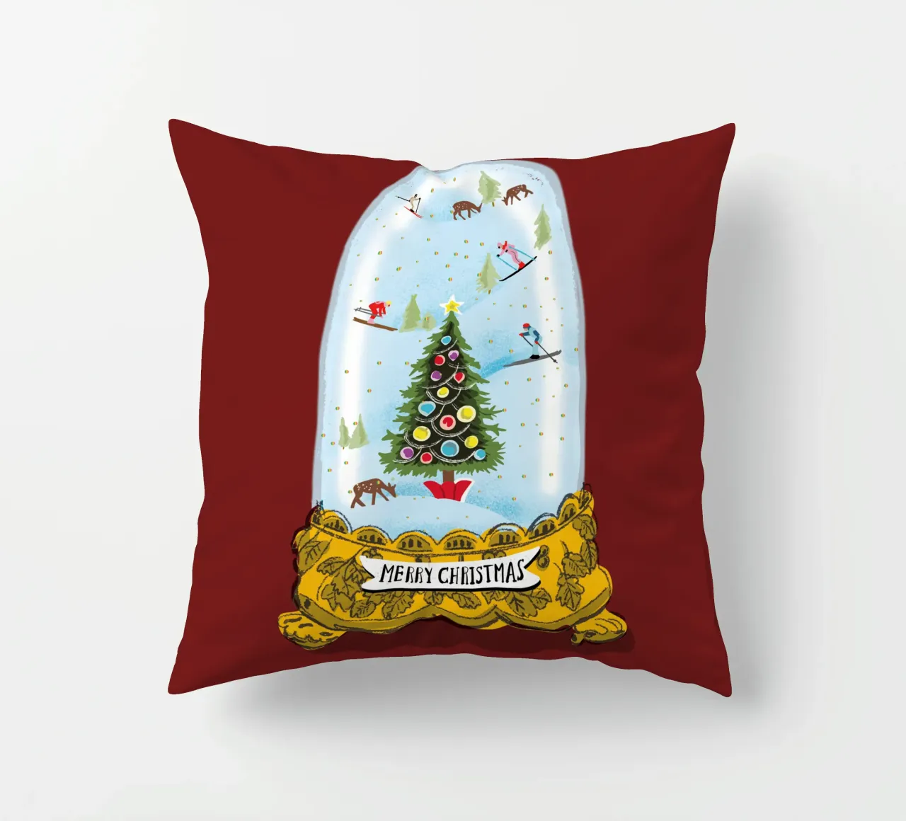 Globo di neve di Natale cuscino da DYDesign