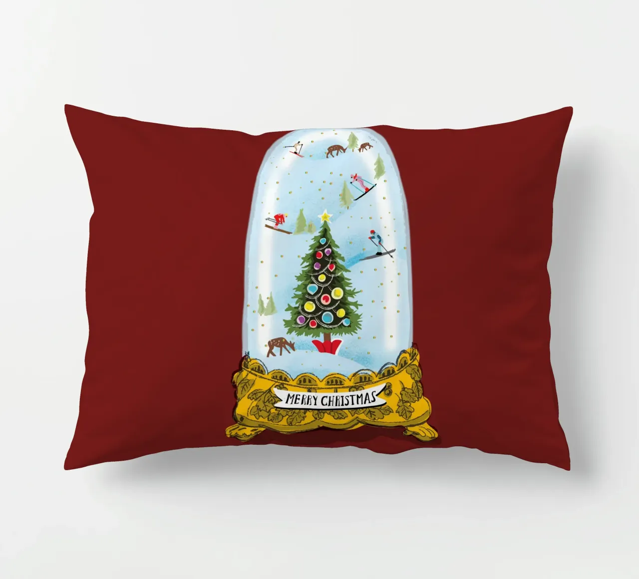Globo di neve di Natale cuscino da DYDesign
