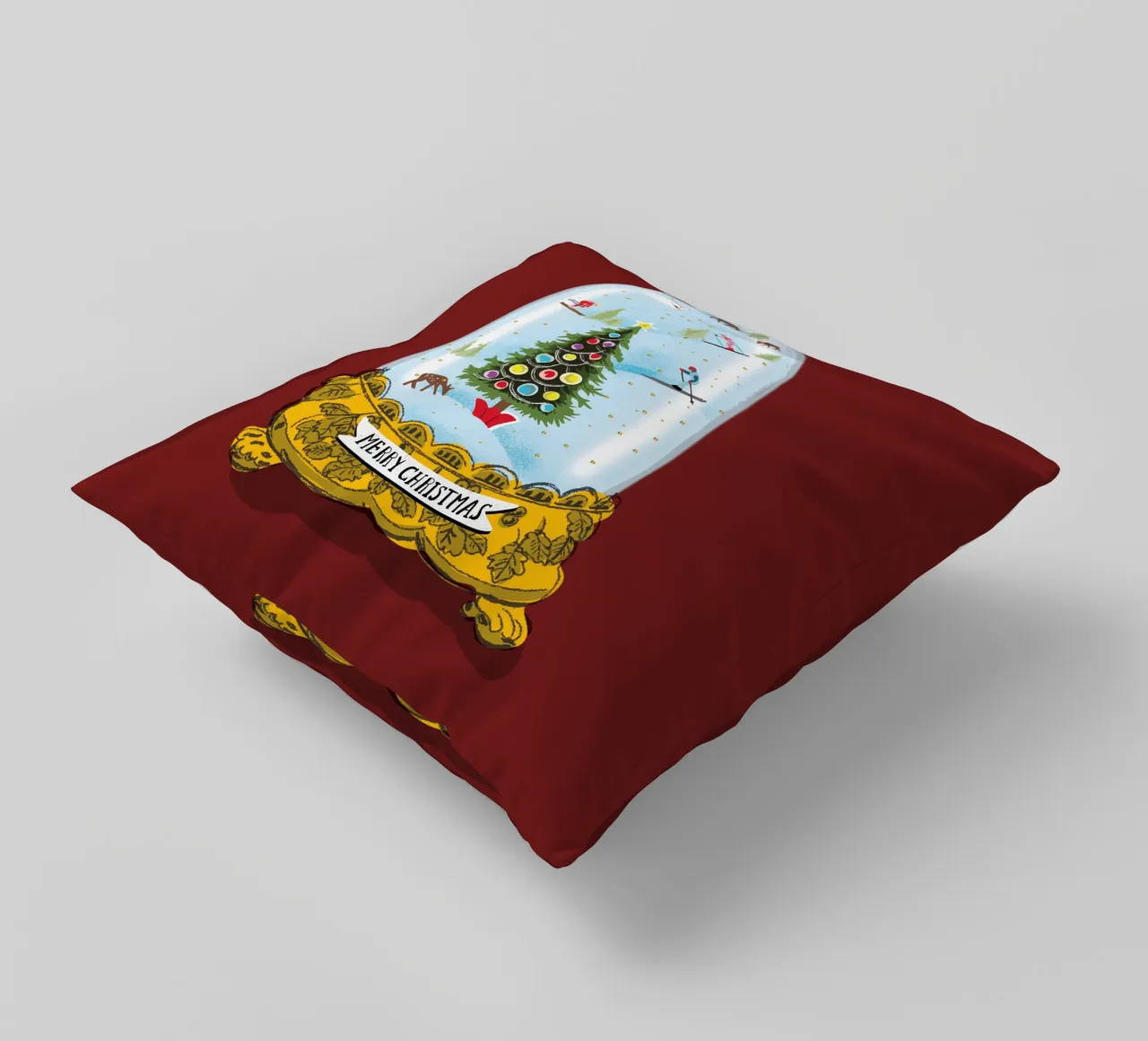 Globo di neve di Natale cuscino da DYDesign