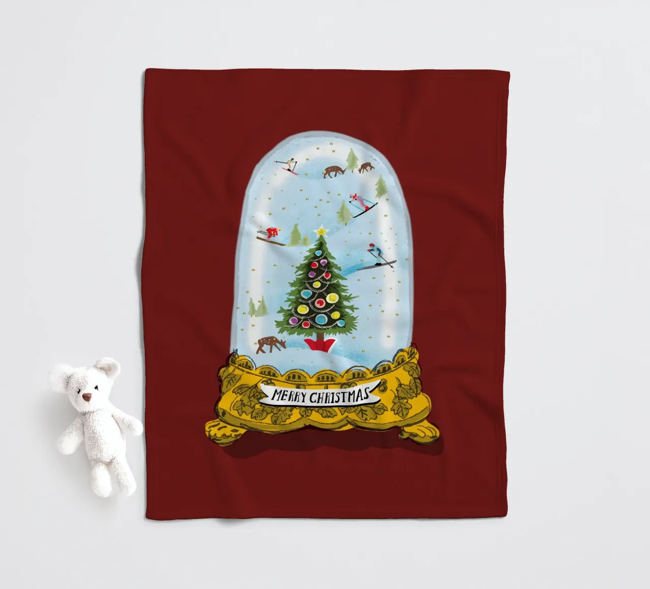 Globo di neve di Natale coperta in pile da DYDesign