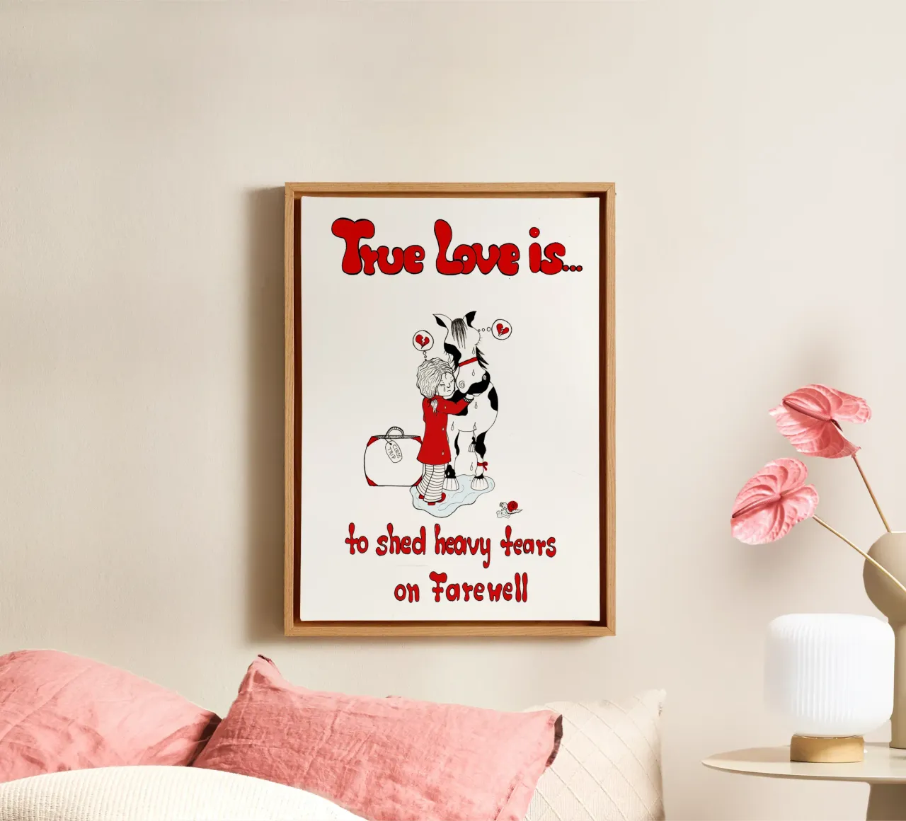 True Love is to shed heavy tears on Farewell tela con Cornice a cassetta da Pferdemädchen