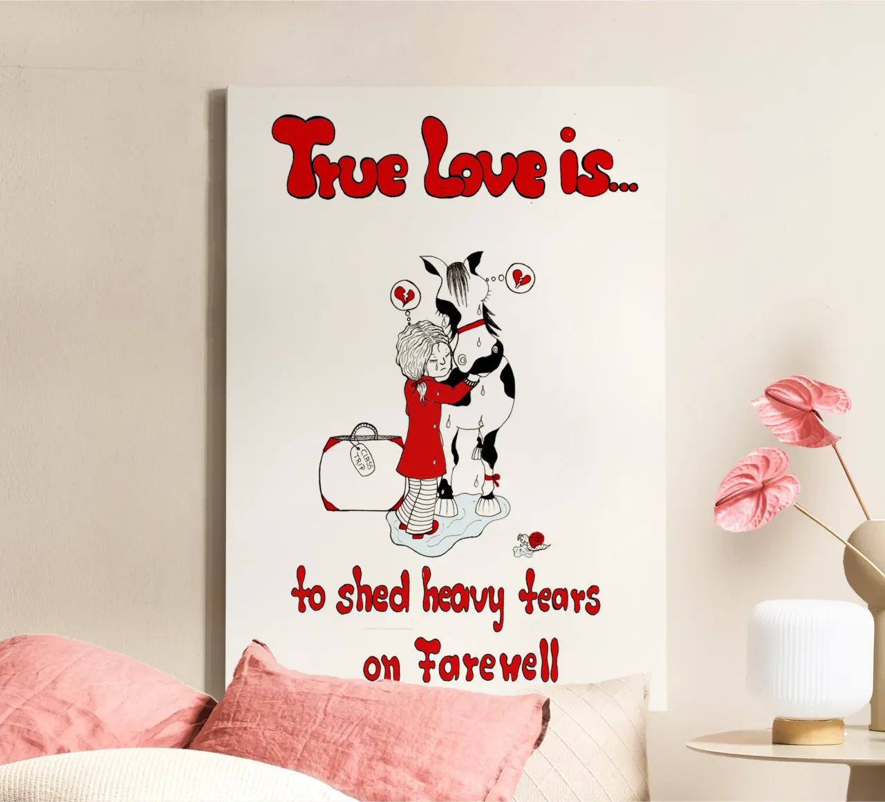 True Love is to shed heavy tears on Farewell tela con Cornice a cassetta da Pferdemädchen