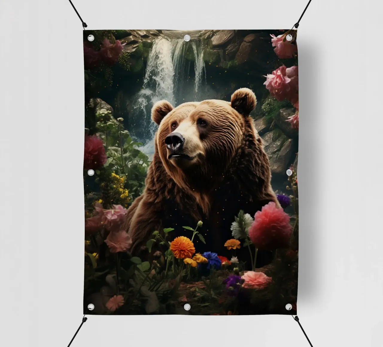 Bear Flowers Waterfall telo in pvc da Mateo