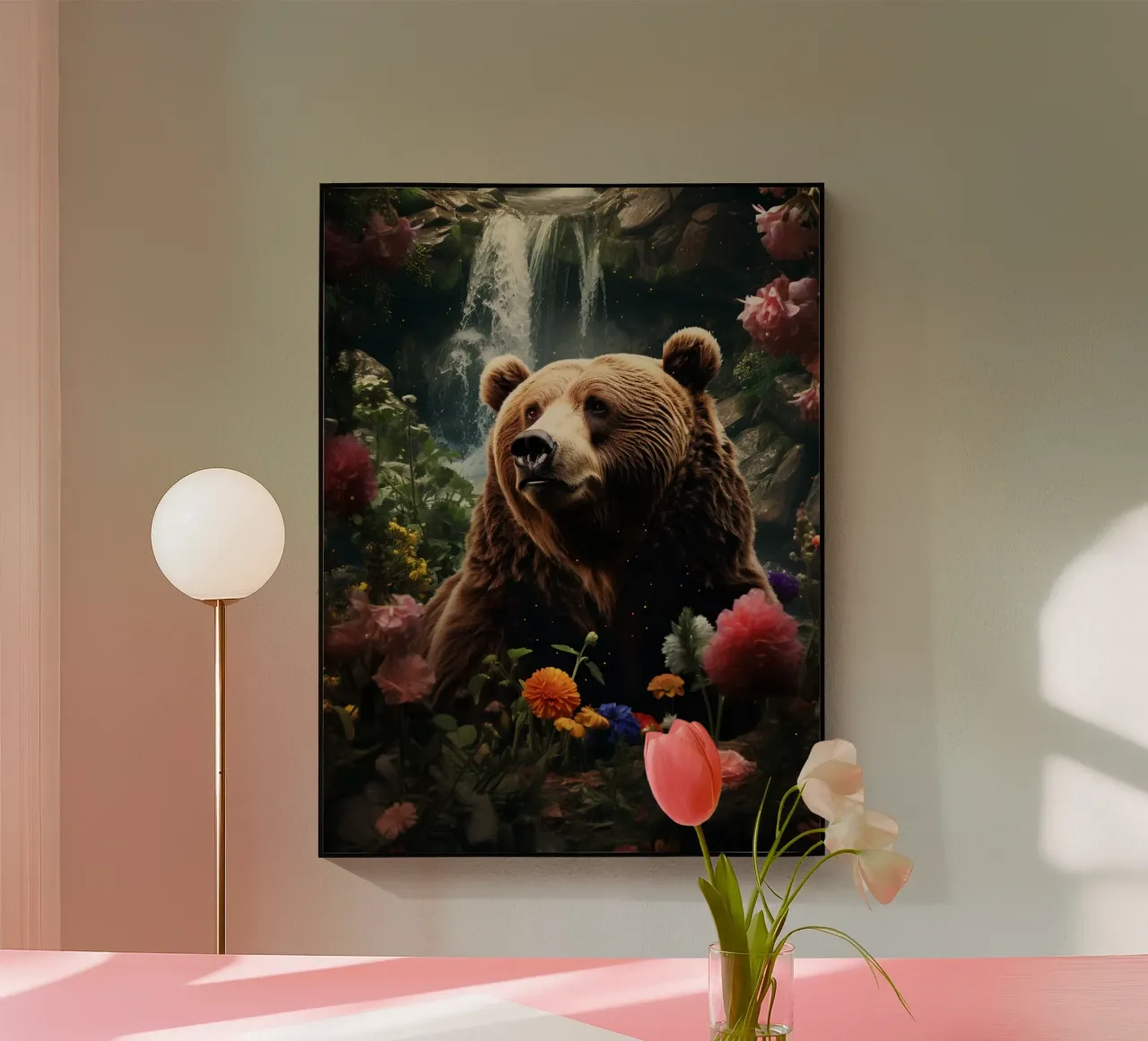 Bear Flowers Waterfall plexiglass da Mateo