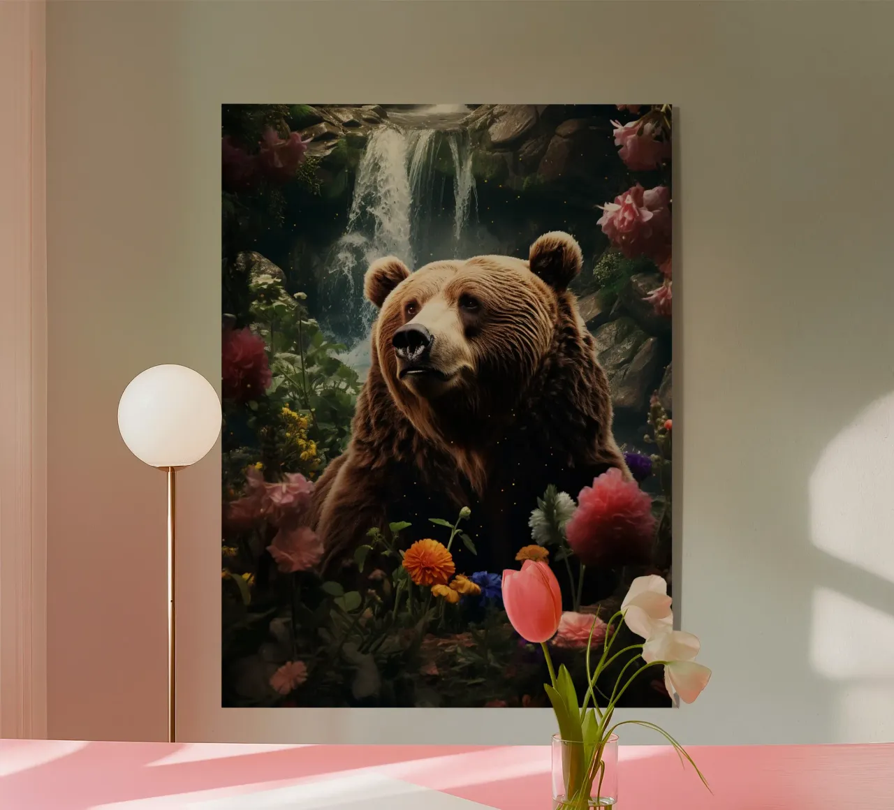 Bear Flowers Waterfall plexiglass da Mateo