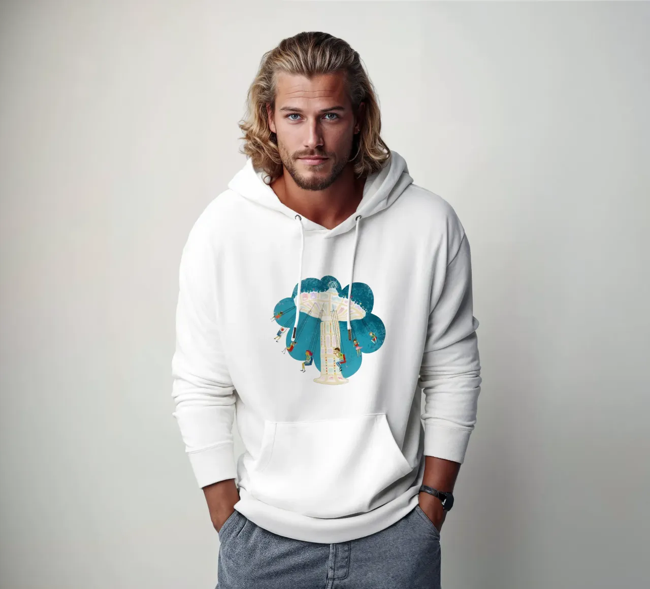 Giostra a catena retrò felpa con cappuccio da DYDesign