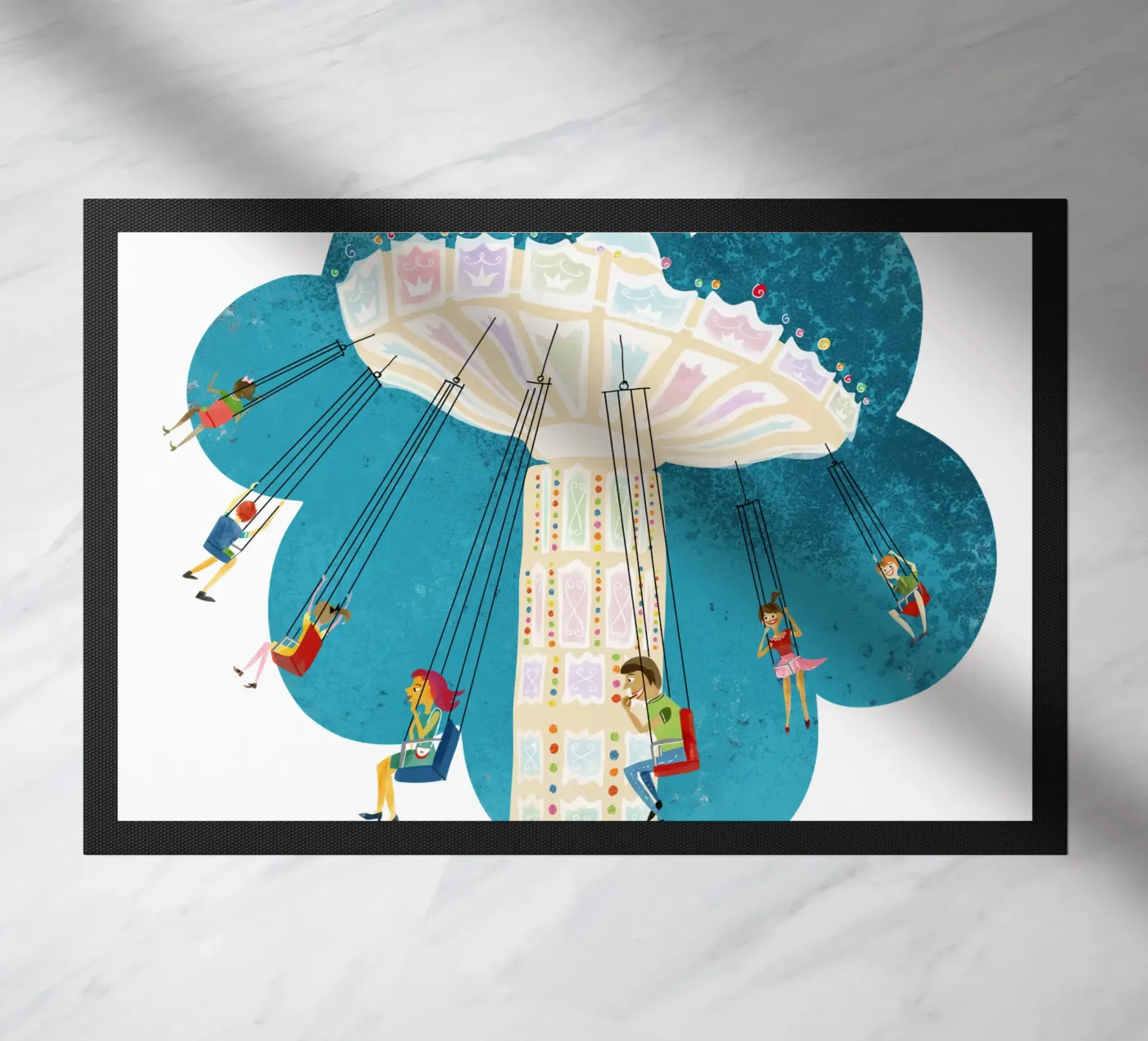 Retro chain carousel doormat by DYDesign