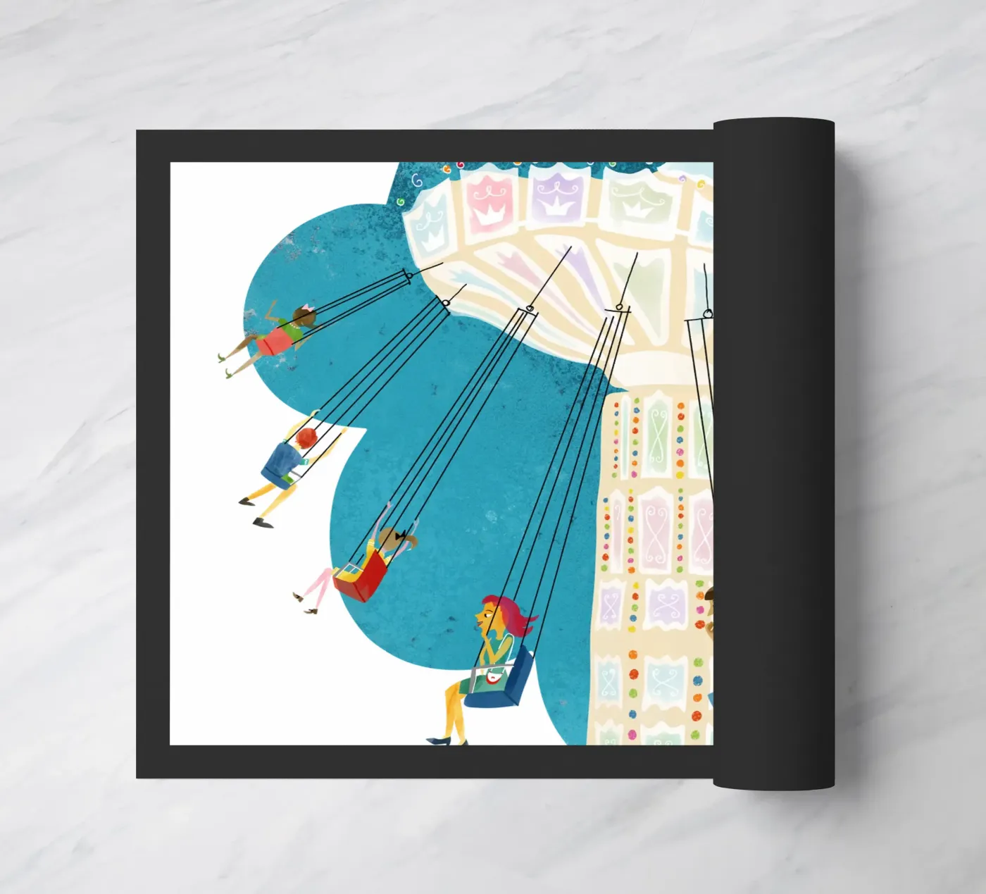 Retro chain carousel doormat by DYDesign