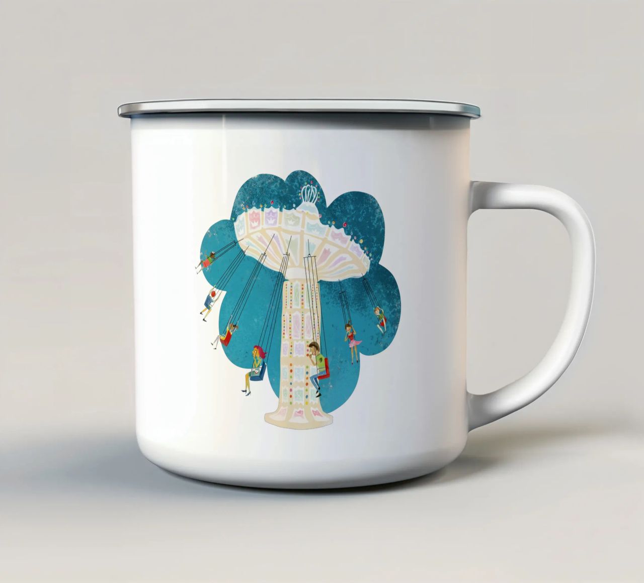 Giostra a catena retrò tazza in smalto da DYDesign