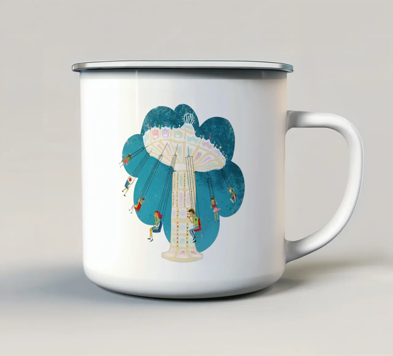 Giostra a catena retrò tazza in smalto da DYDesign