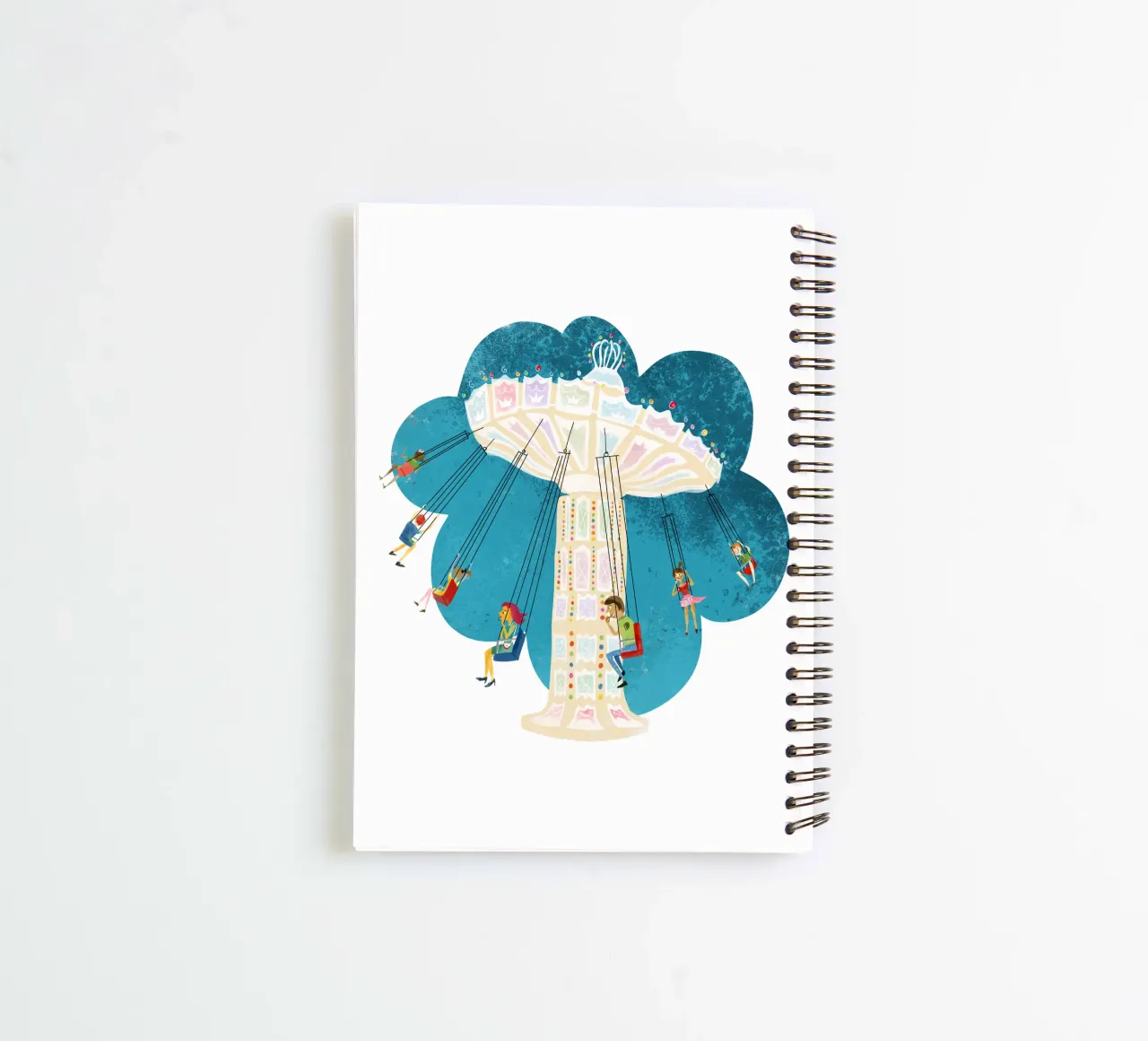 Retro chain carousel spiral notebook by DYDesign