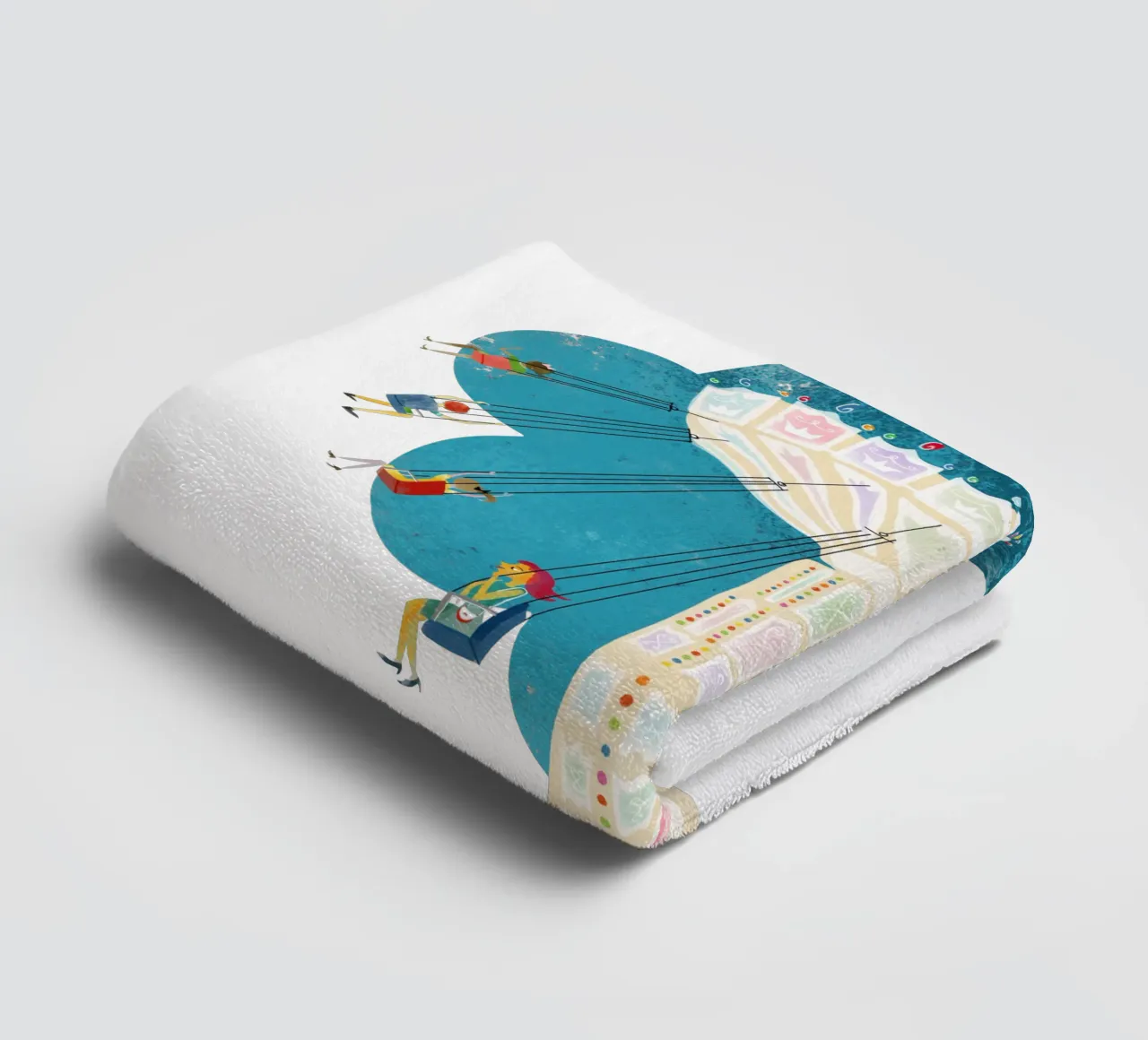 Retro-Kettenkarussell Handtuch von DYDesign