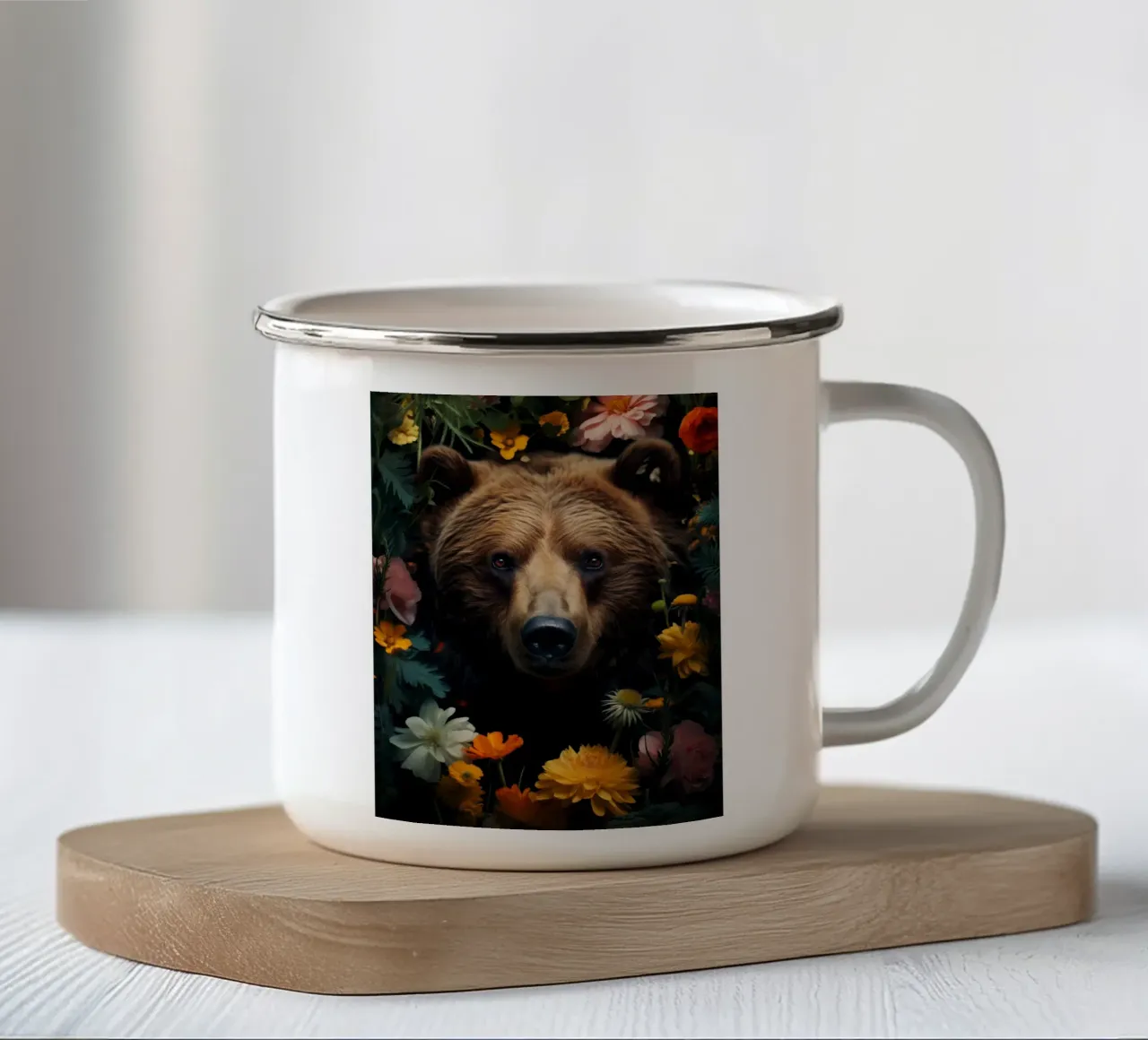 Bear Flowers tazza in smalto da Mateo