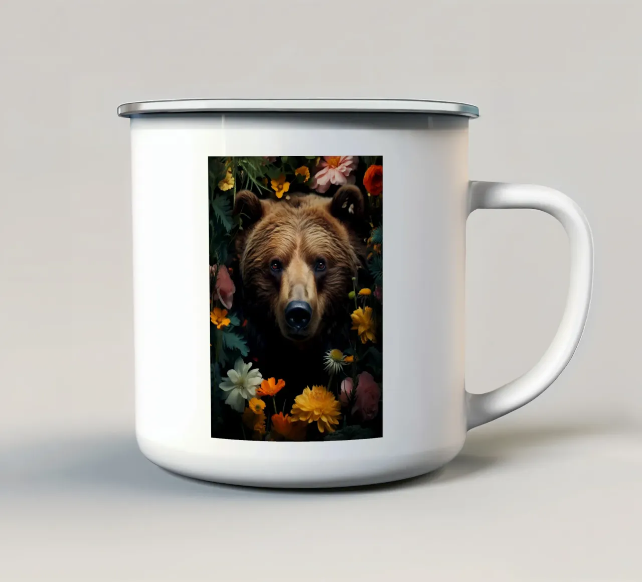 Bear Flowers tazza in smalto da Mateo