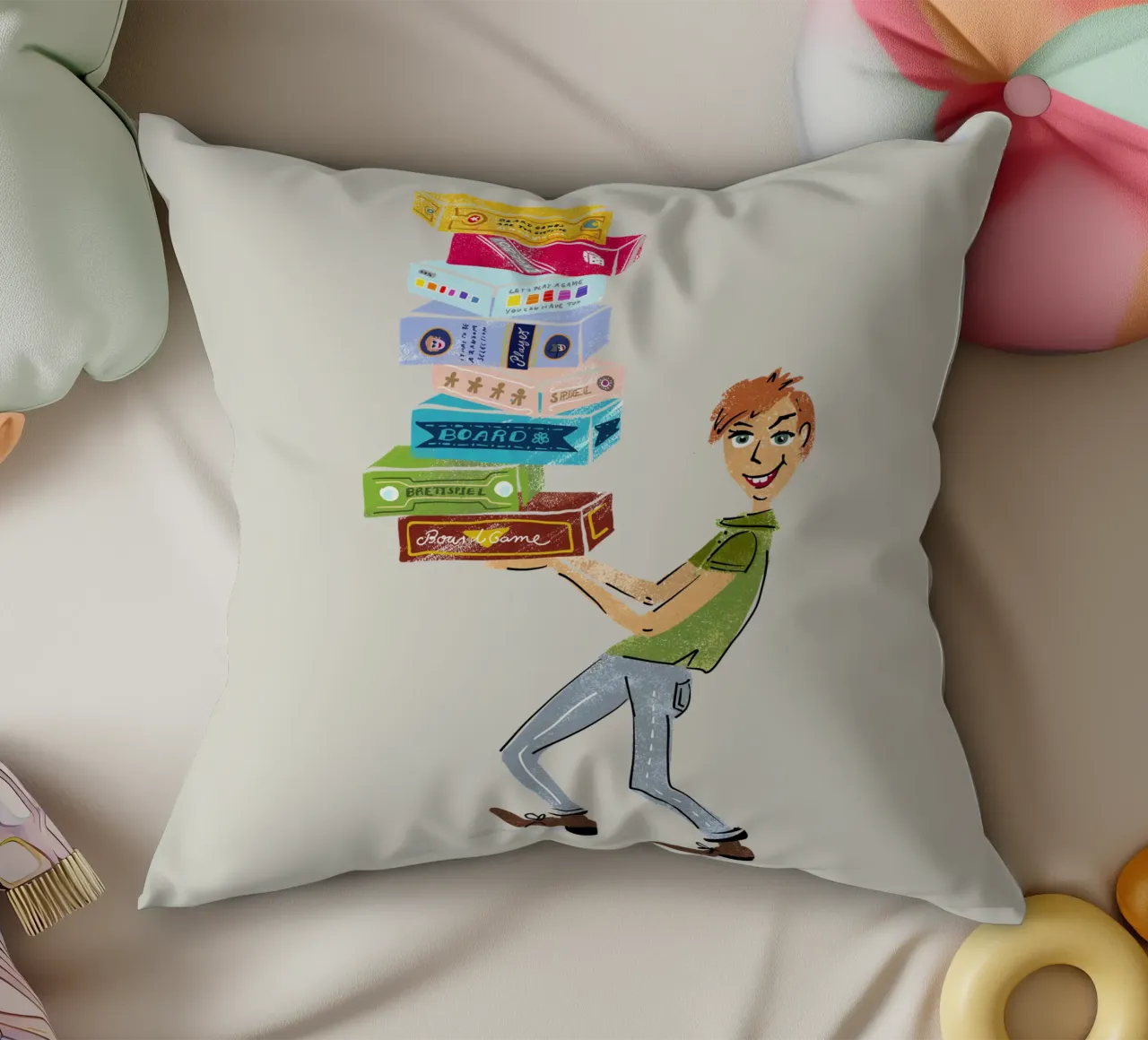 Board game fan - Board game player decorative cushion by DYDesign