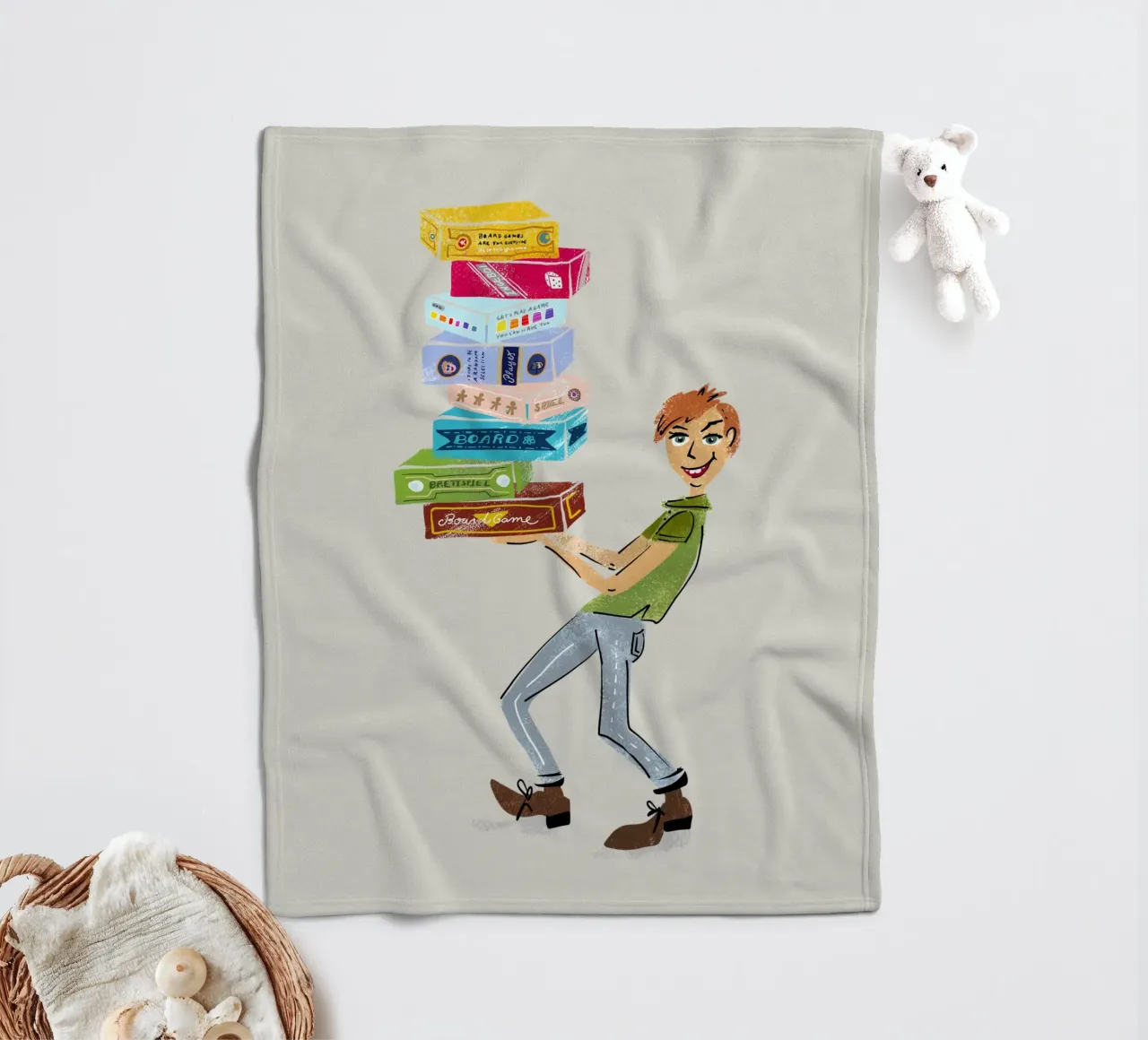 Board game fan - Board game player fleece blanket by DYDesign