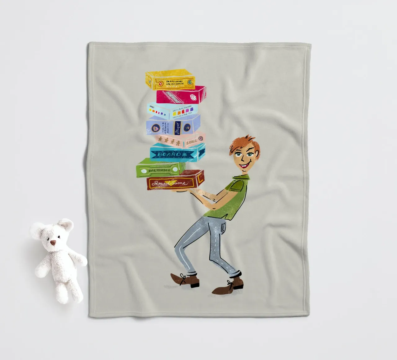 Board game fan - Board game player fleece blanket by DYDesign
