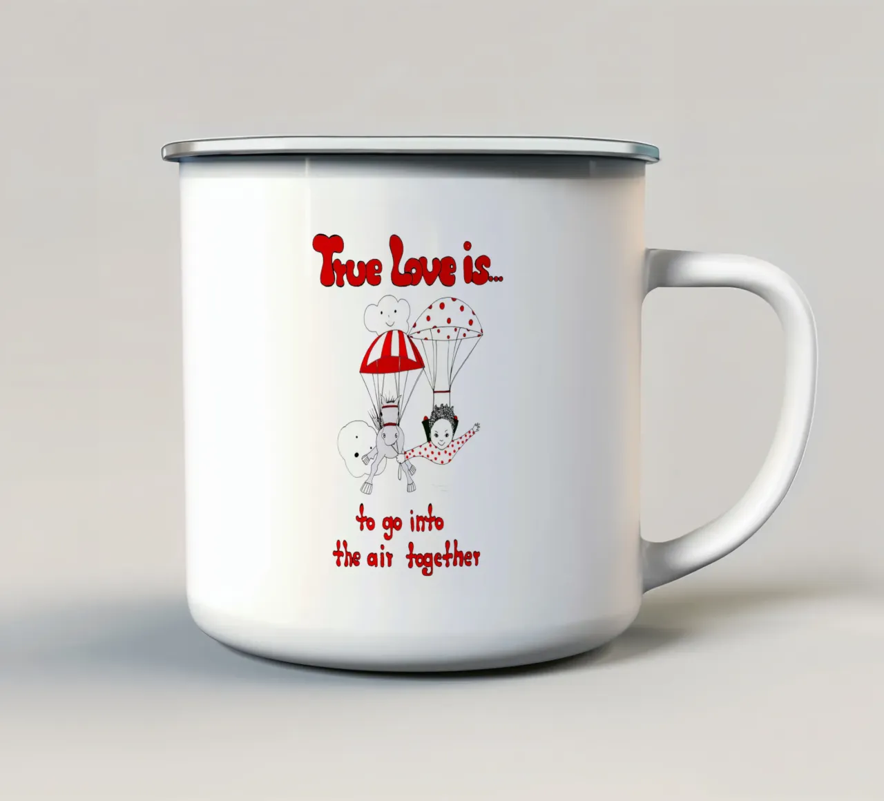 True Love is to go in the air together tazza in smalto da Pferdemädchen