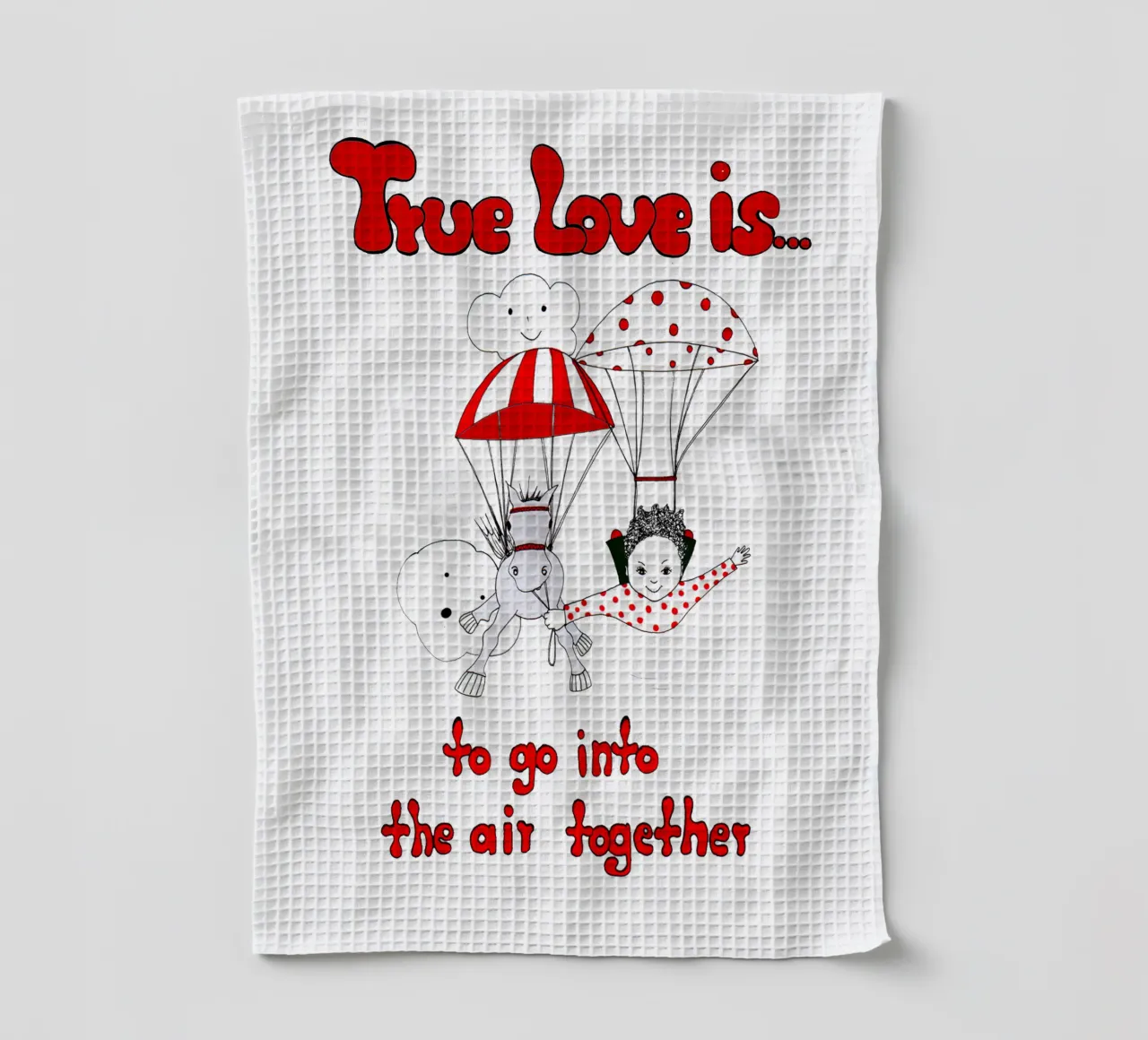 True Love is to go in the air together torchon de Pferdemädchen