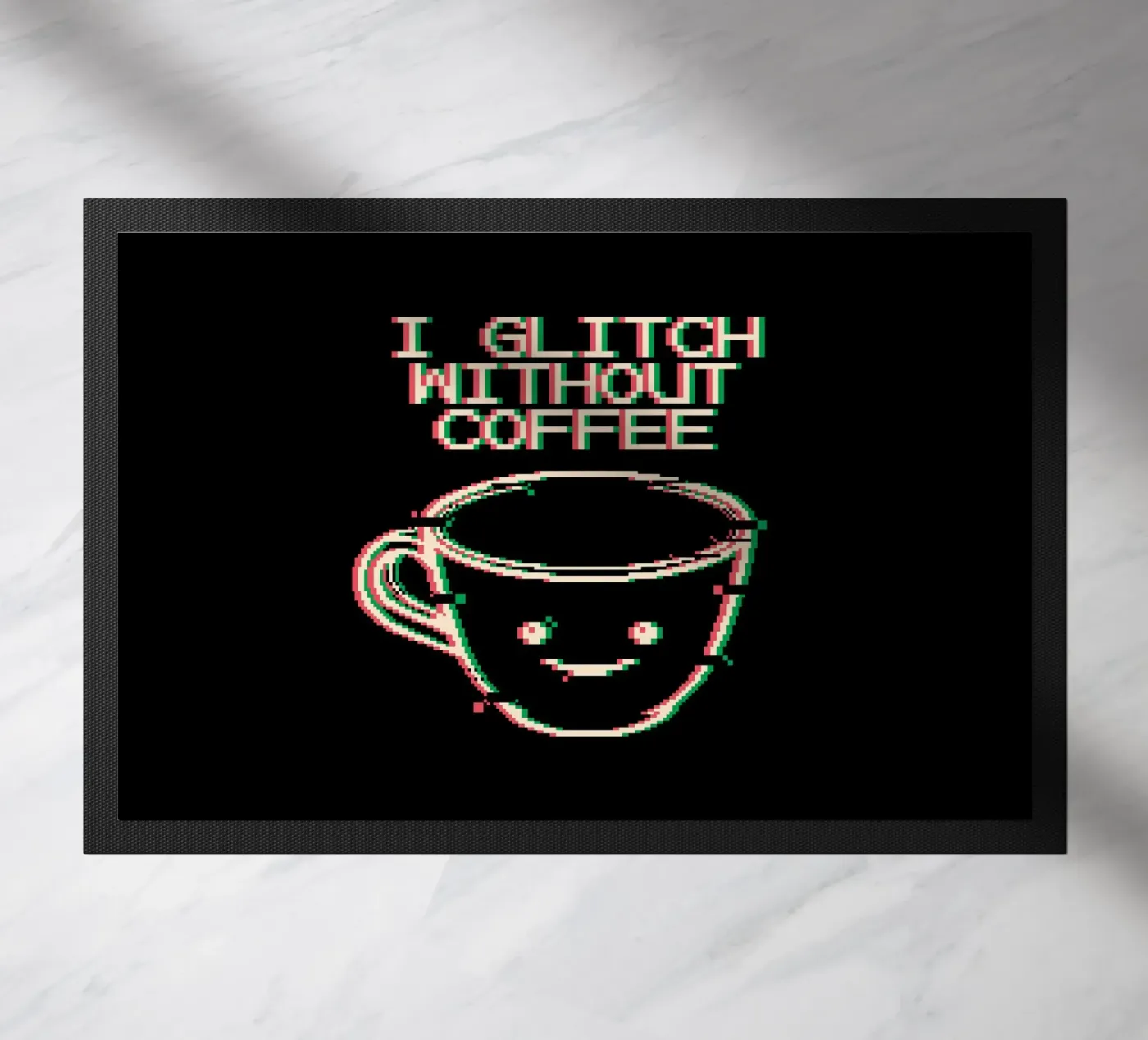 Glich Without Coffee doormat by Tobe Fonseca
