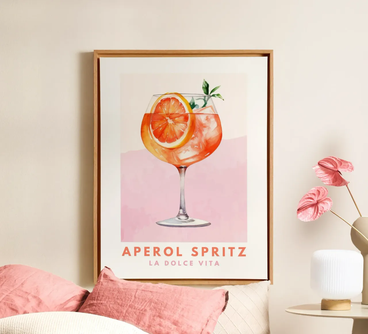 Aperol Spritz Cocktail tela con Cornice a cassetta da TheCocktailClub