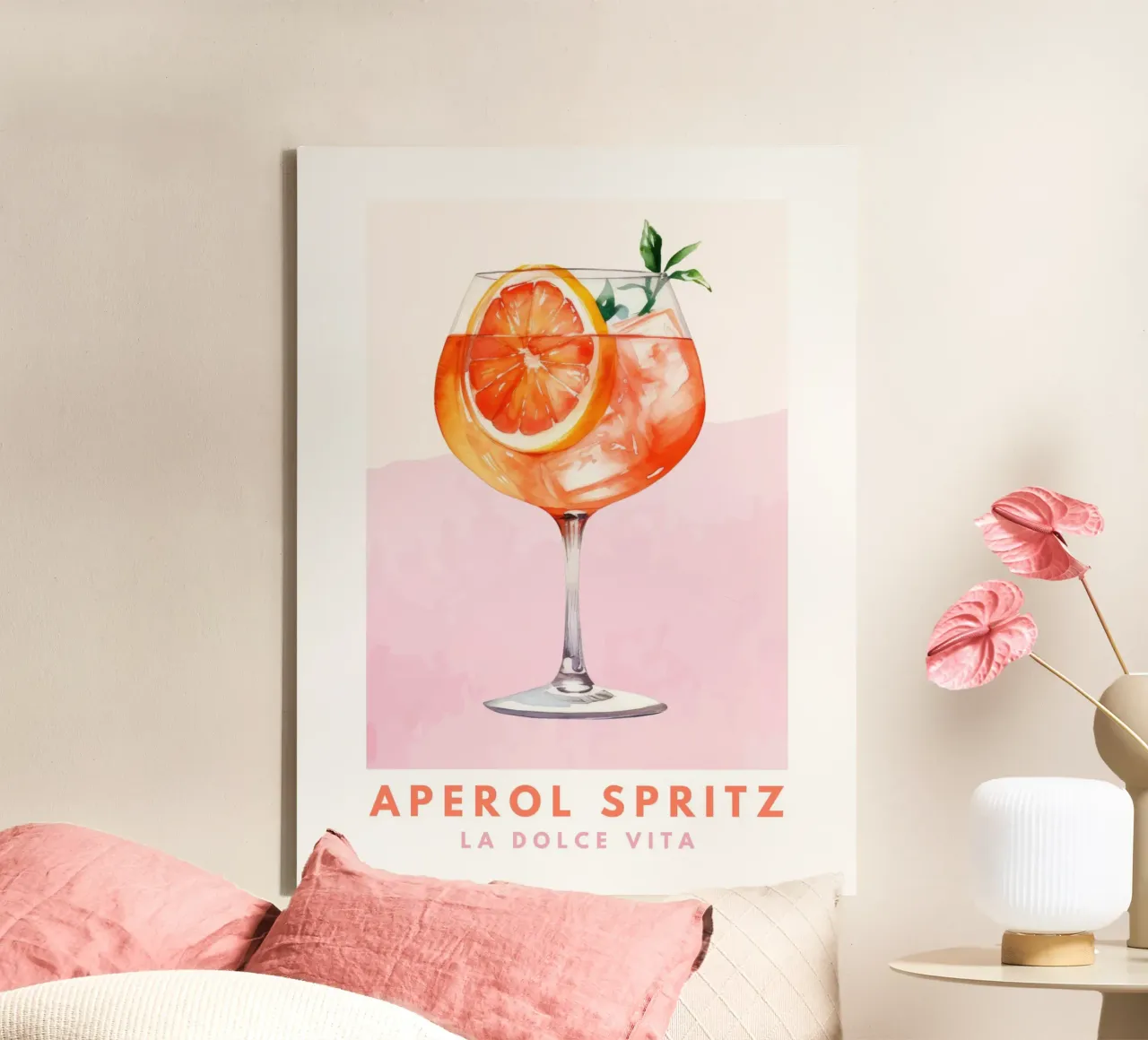 Aperol Spritz Cocktail tela con Cornice a cassetta da TheCocktailClub