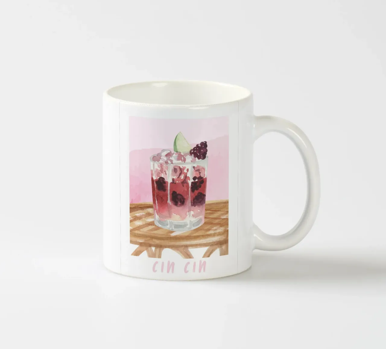 Cin Cin Cocktail Print ceramic mug by TheCocktailClub
