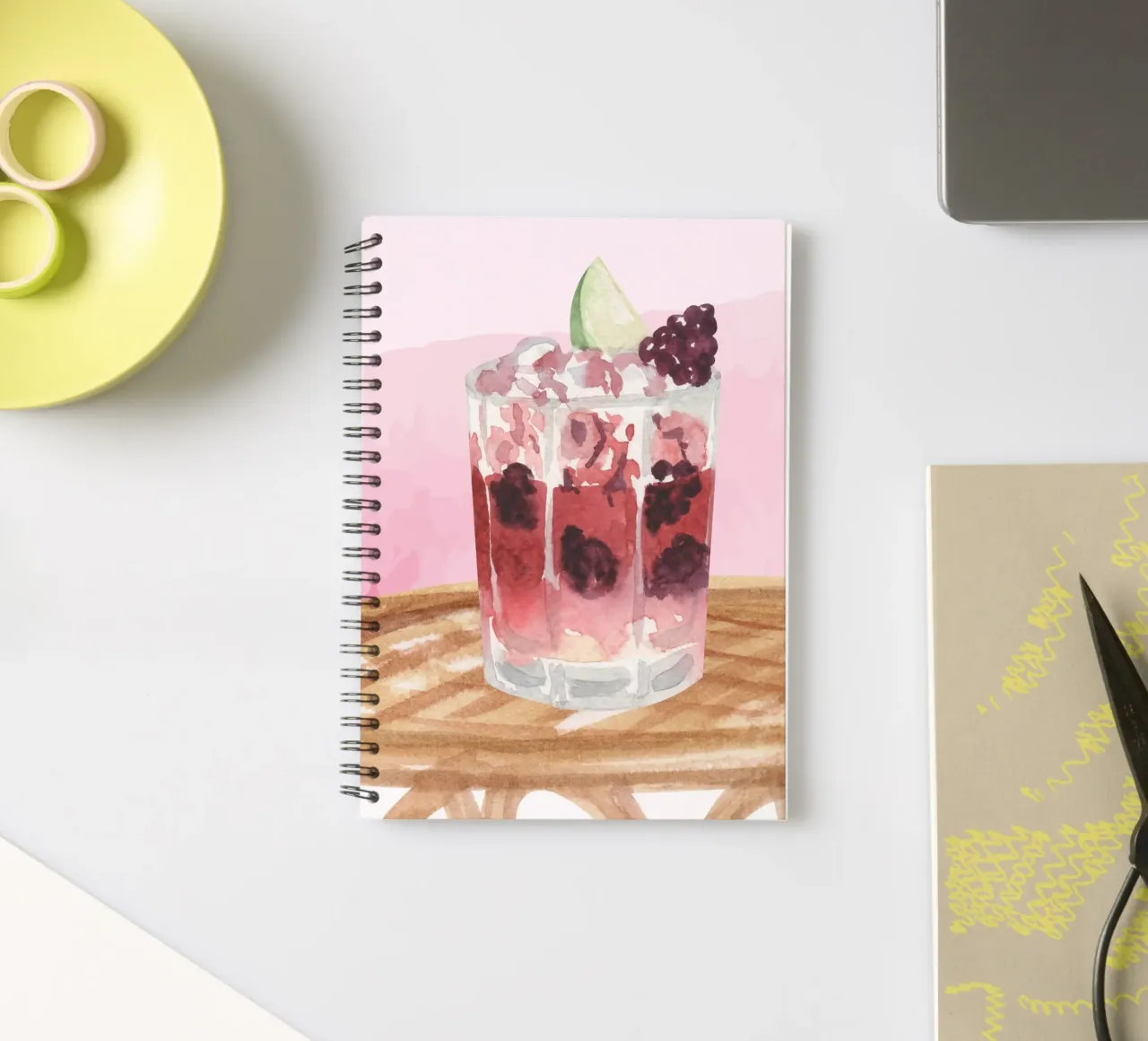 Cin Cin Cocktail Print spiral notebook by TheCocktailClub