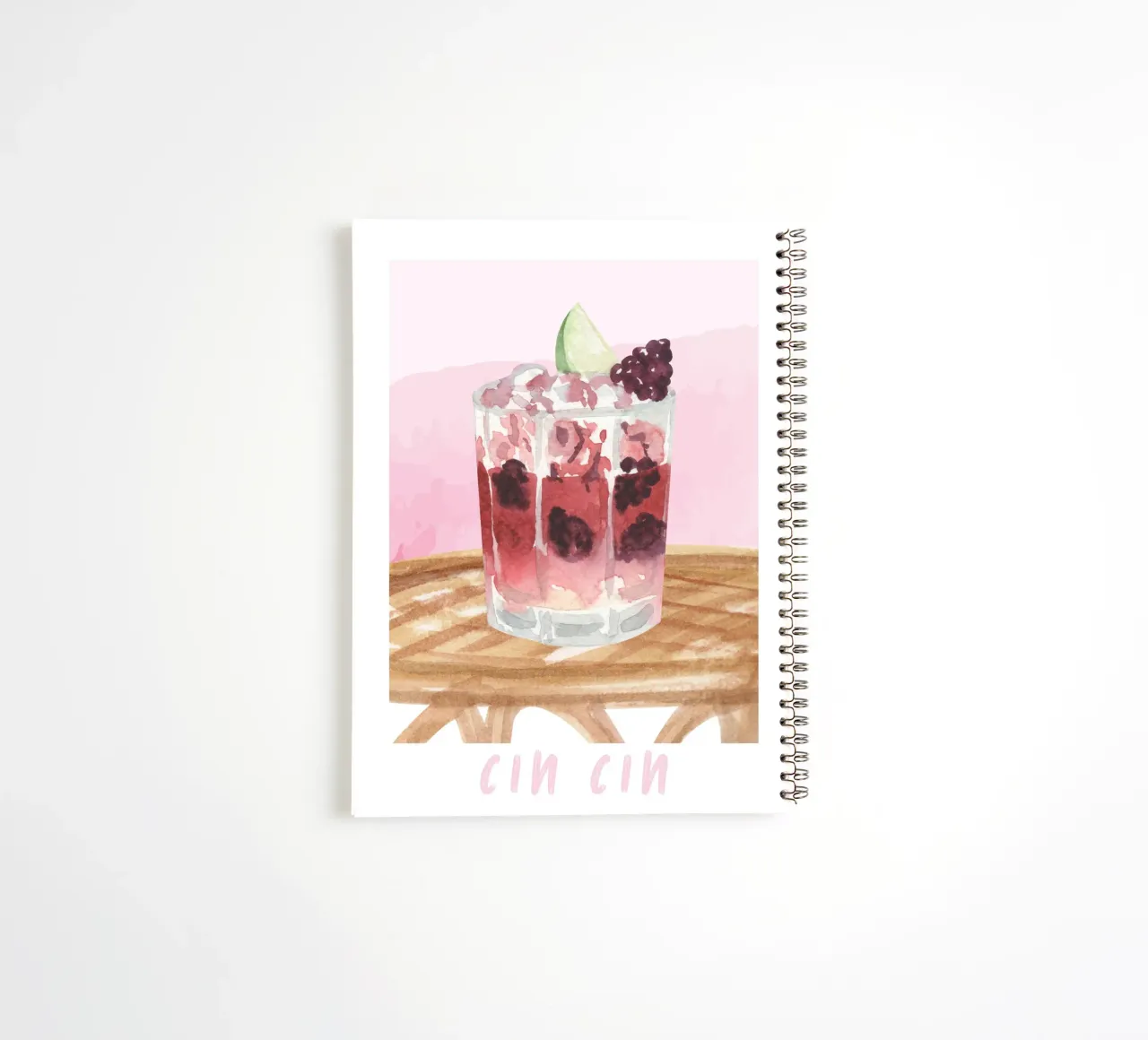 Cin Cin Cocktail Print spiral notebook by TheCocktailClub