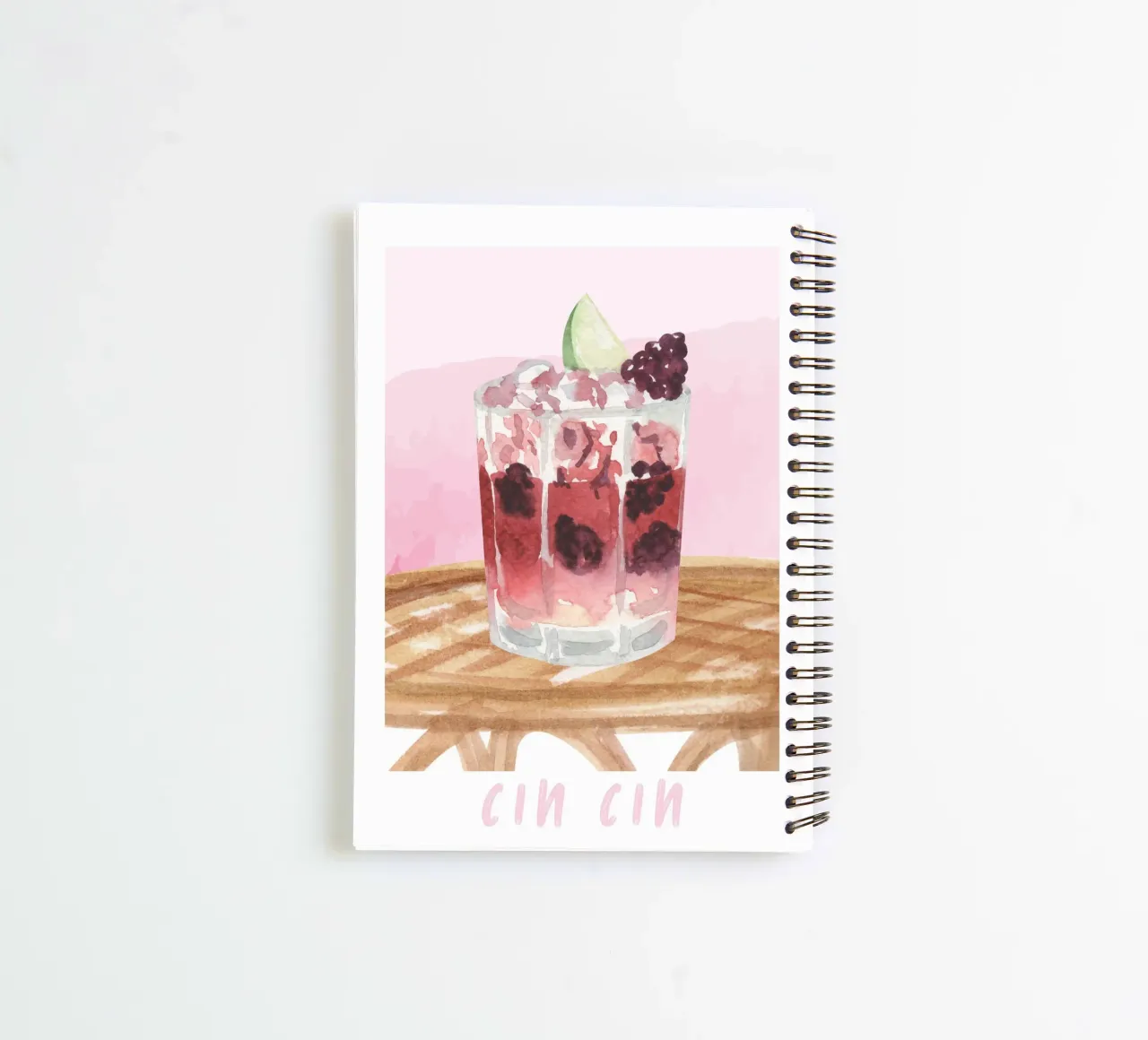 Cin Cin Cocktail Print spiral notebook by TheCocktailClub