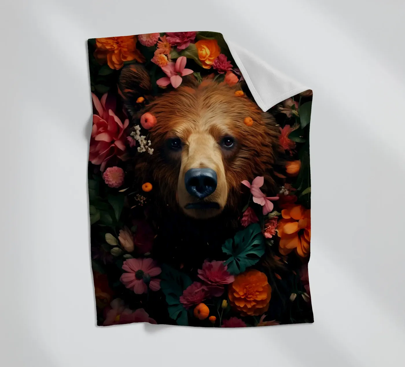 Bear Flowers 2 Fleecedecke von Mateo