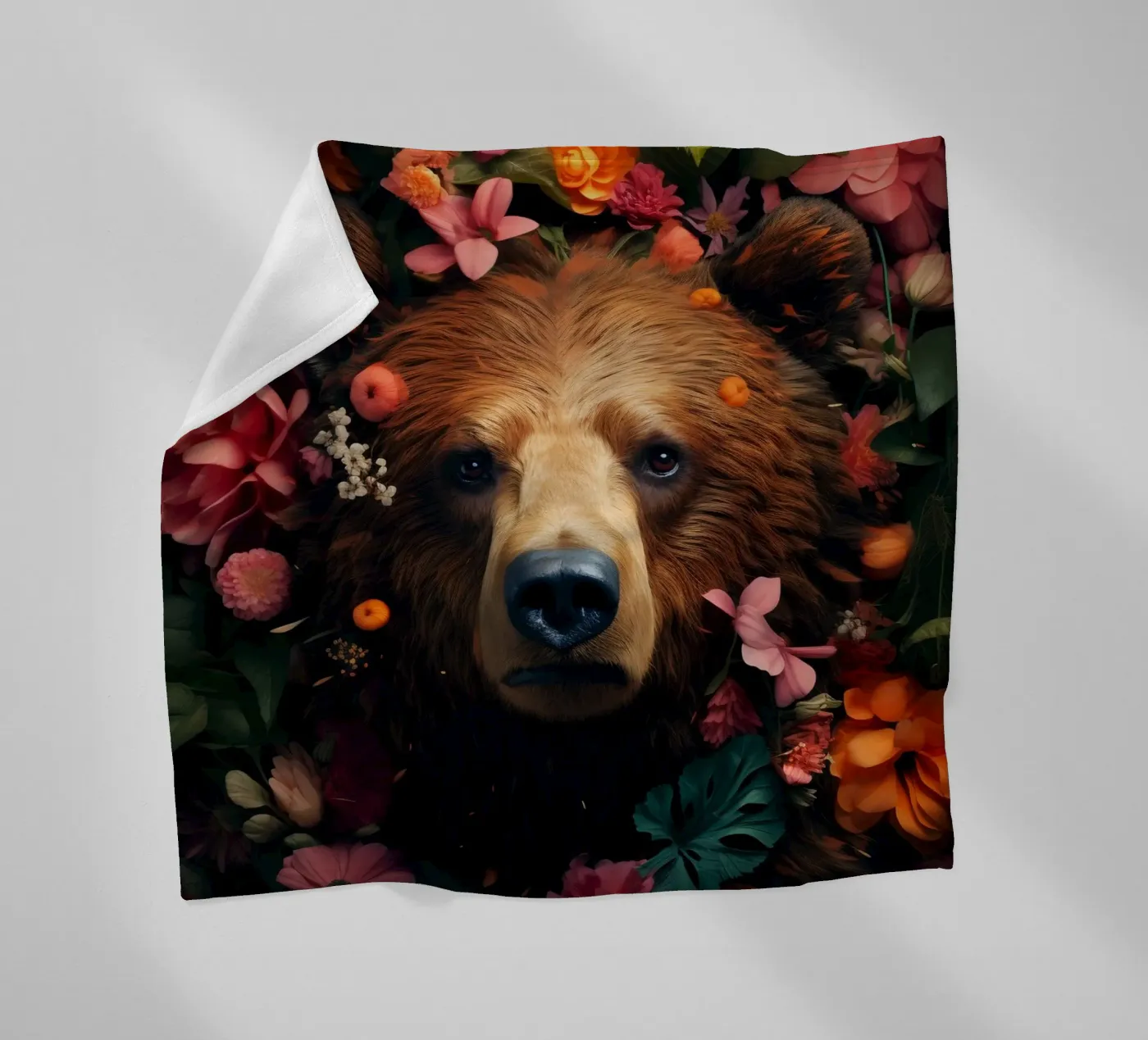 Bear Flowers 2 Fleecedecke von Mateo