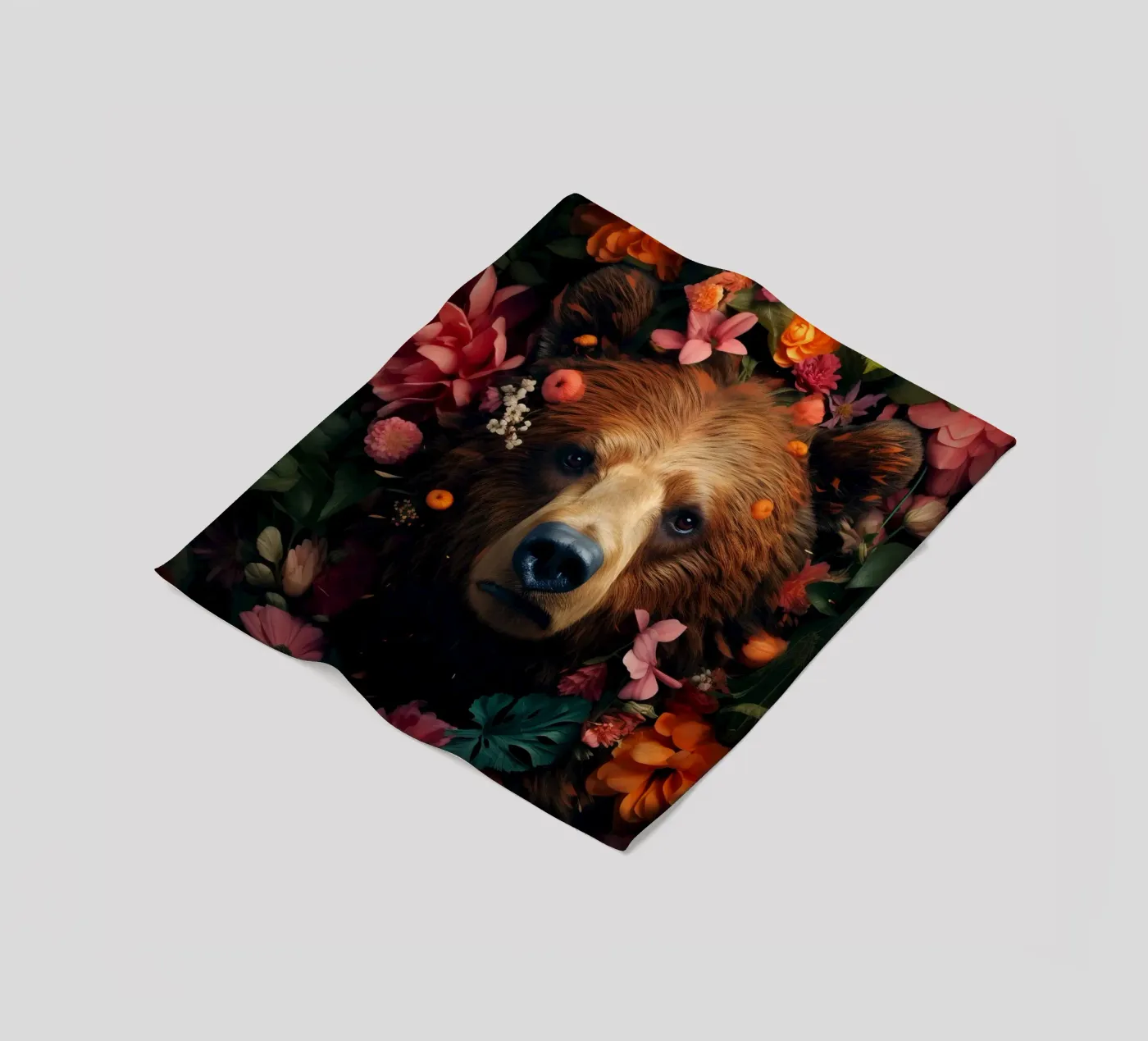 Bear Flowers 2 Fleecedecke von Mateo