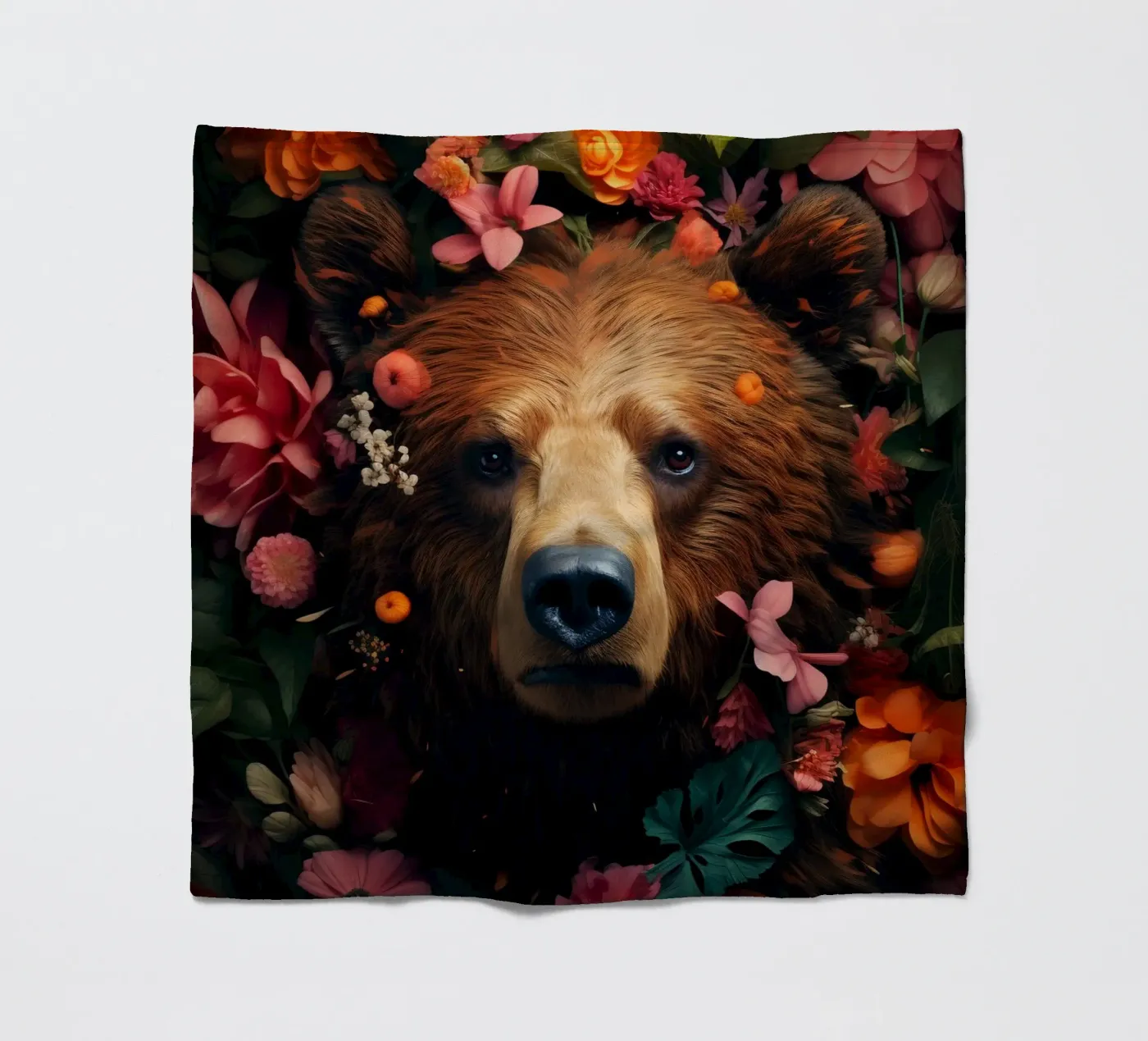 Bear Flowers 2 Fleecedecke von Mateo